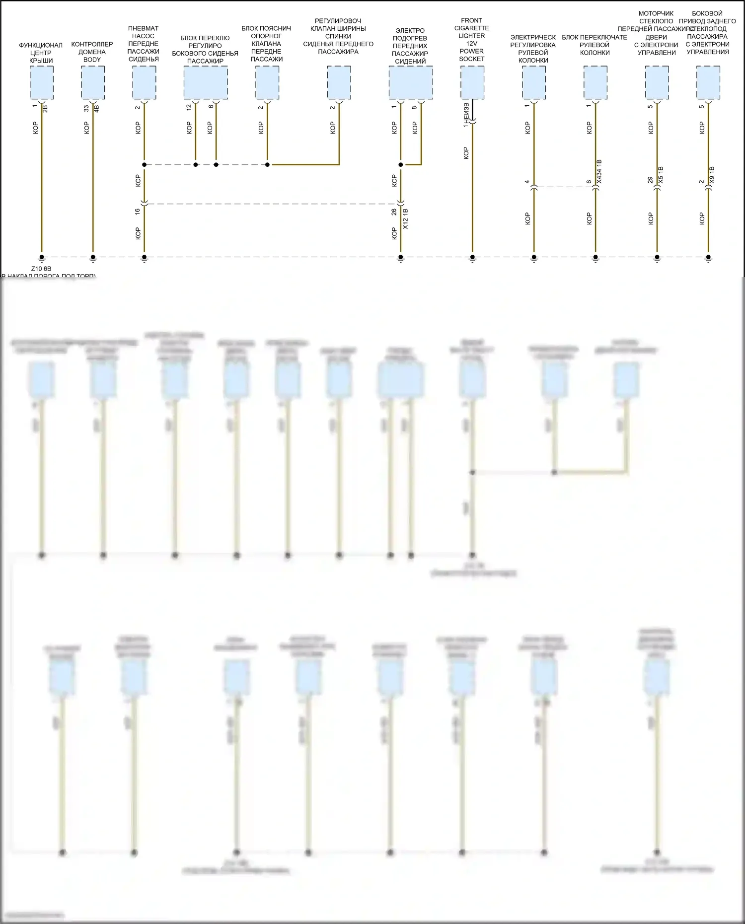 2 серия Gran Coupe BMW F44 (2019-2024): Электросхема точек подключения масс (4 из 4) 