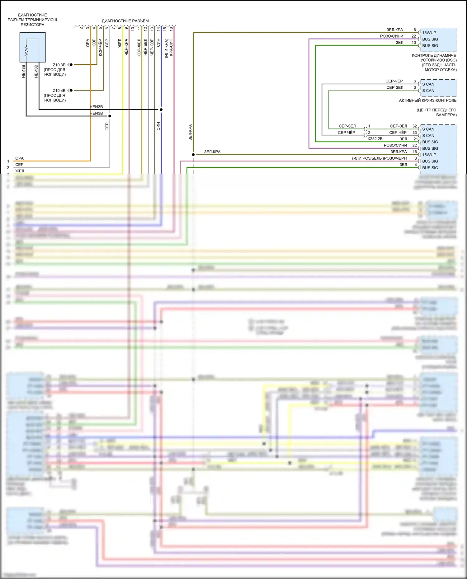 2 серия BMW F22/F23 рестайлинг (2017-2021): Can шина электросхема (3 из 4) 