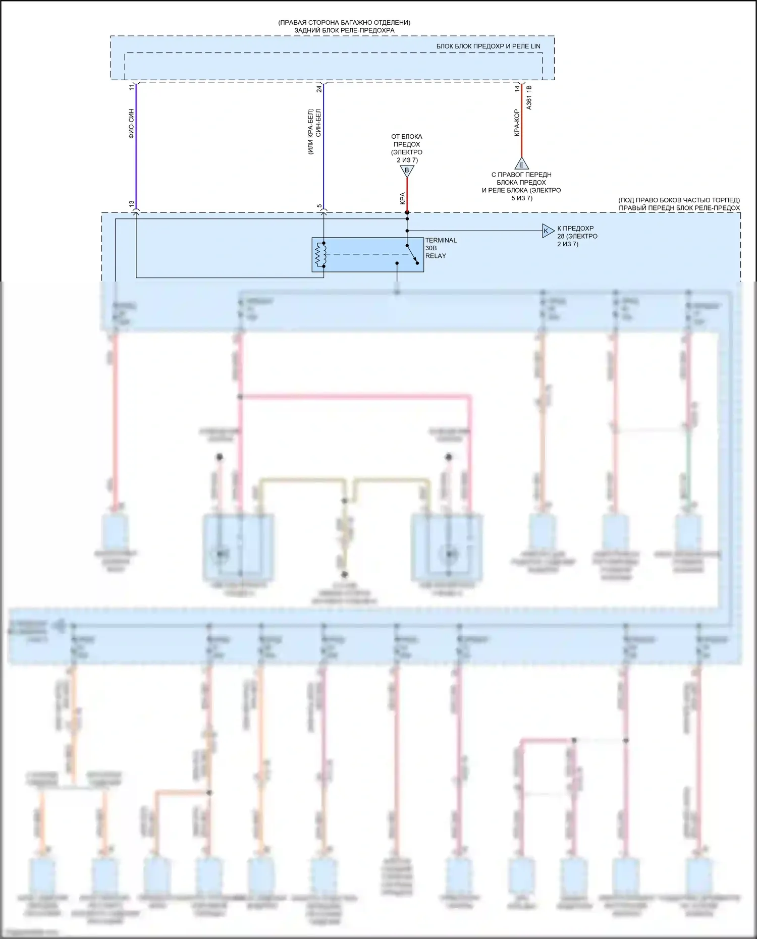 2 серия BMW G42 (2021-2024): Электросхема блока предохранителей реле (3 из 7) 