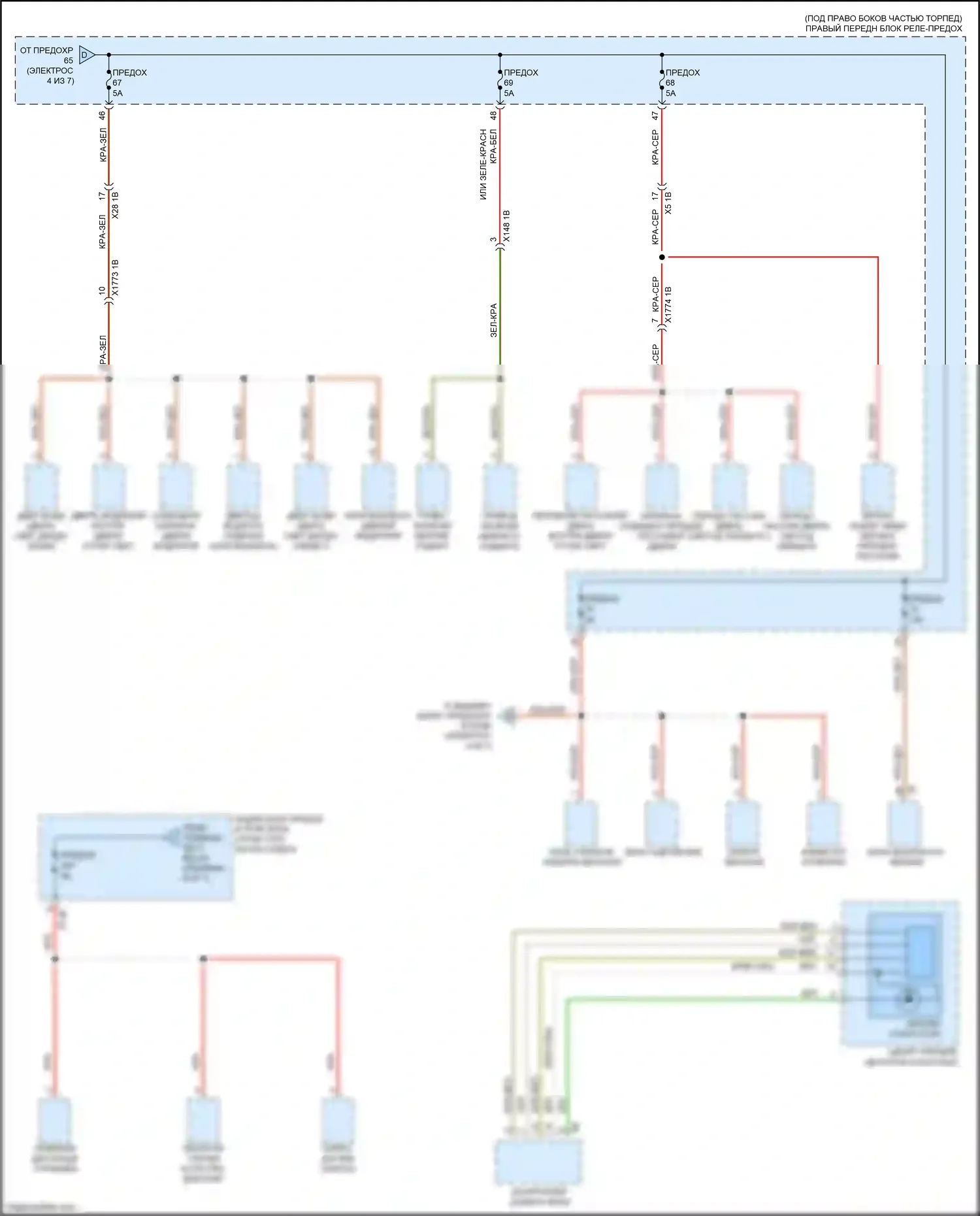 2 серия BMW G42 (2021-2024): Электросхема блока предохранителей реле (5 из 7) 