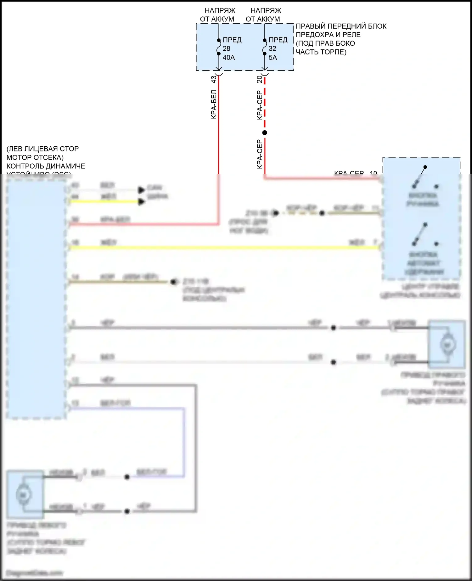 2 серия BMW G42 (2021-2024): Электросхема блокировки селектора 
