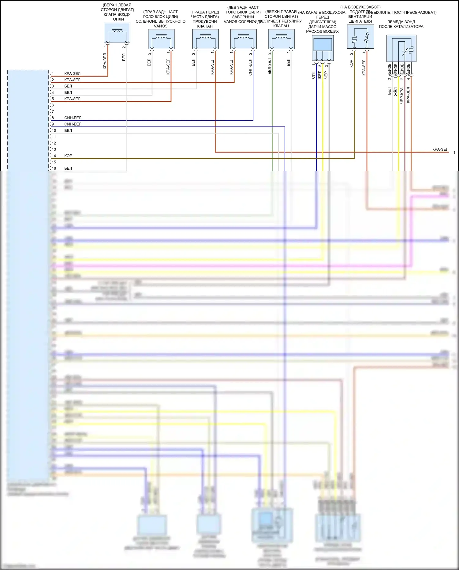 2 серия BMW G42 (2021-2024): Электросхема двигателя 2.0л турбо (1 из 6) 