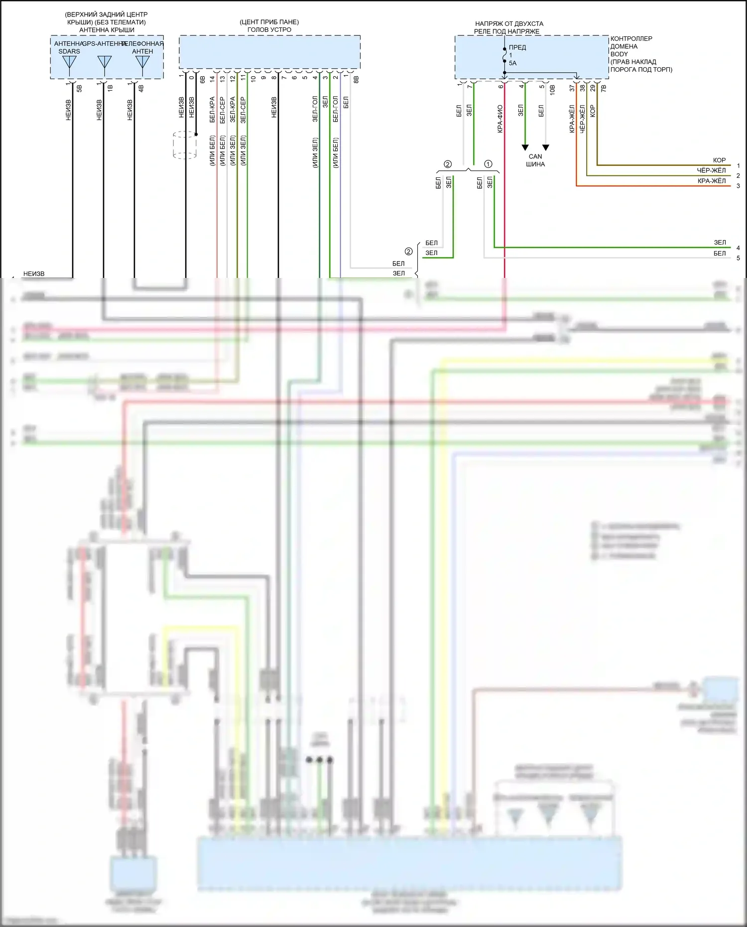 2 серия BMW G42 (2021-2024): Электросхема навигации, базовой (2 из 6) 