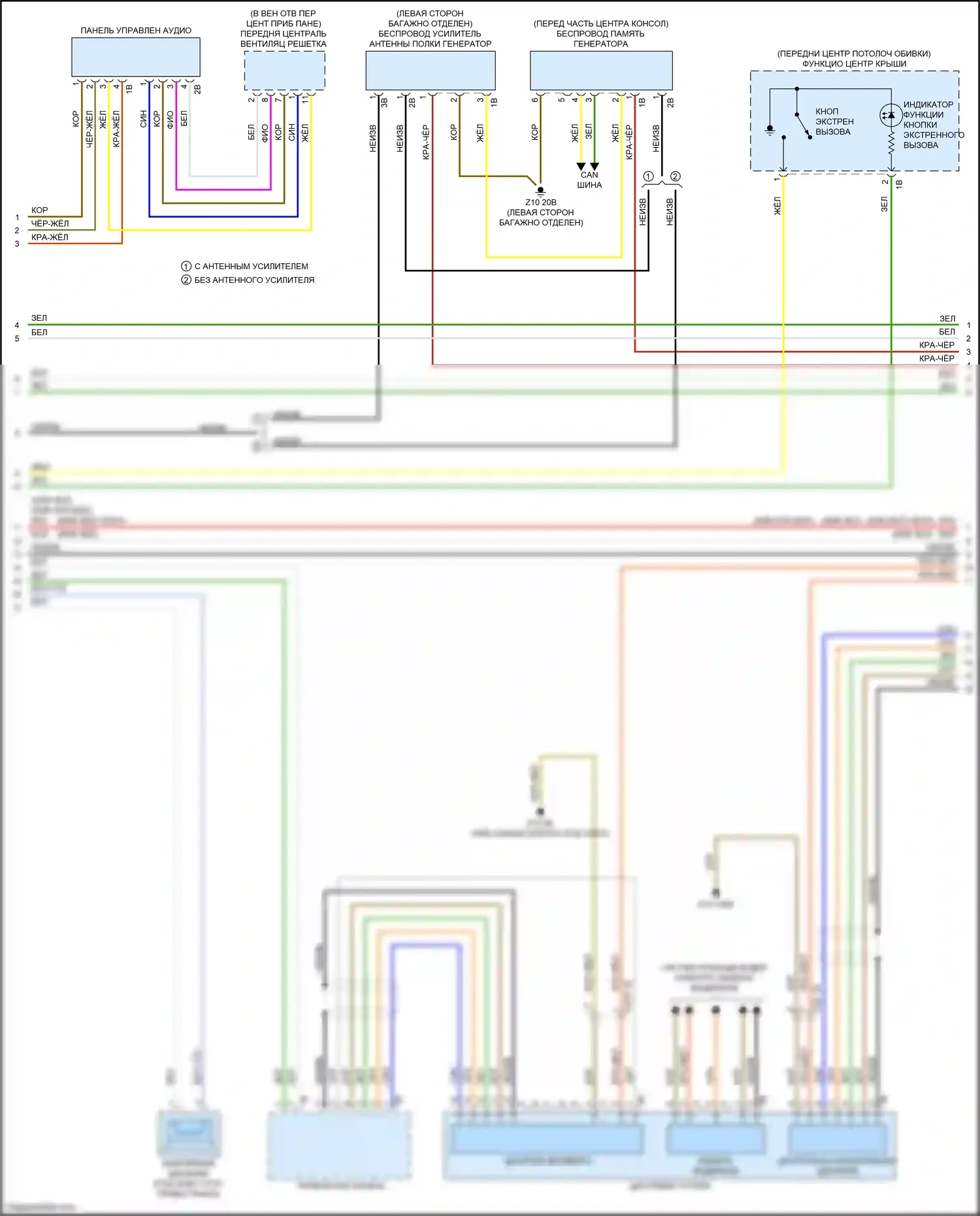 2 серия BMW G42 (2021-2024): Электросхема навигации, средний уровень (3 из 6) 