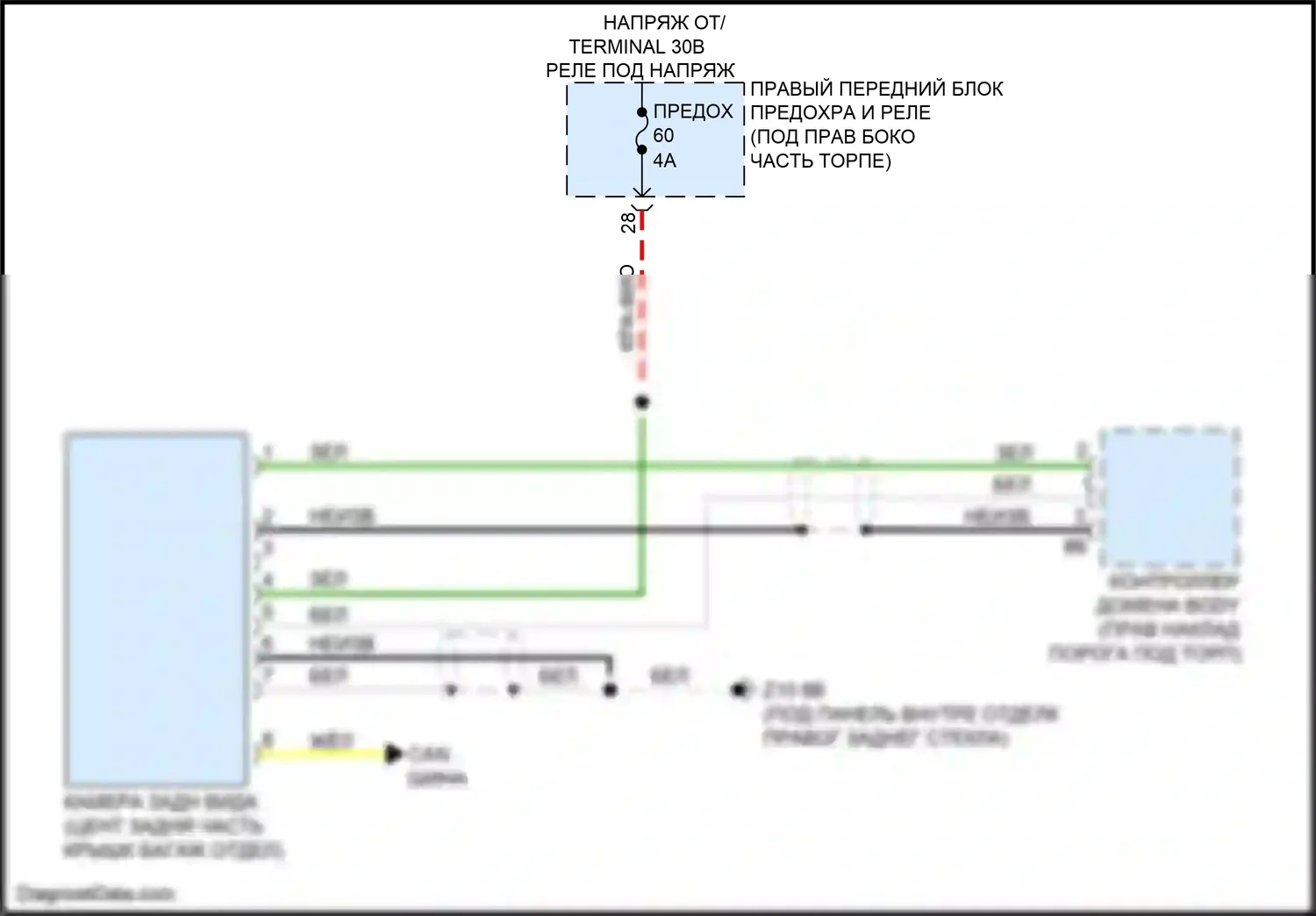 2 серия BMW G42 (2021-2024): Электросхема задней камеры 