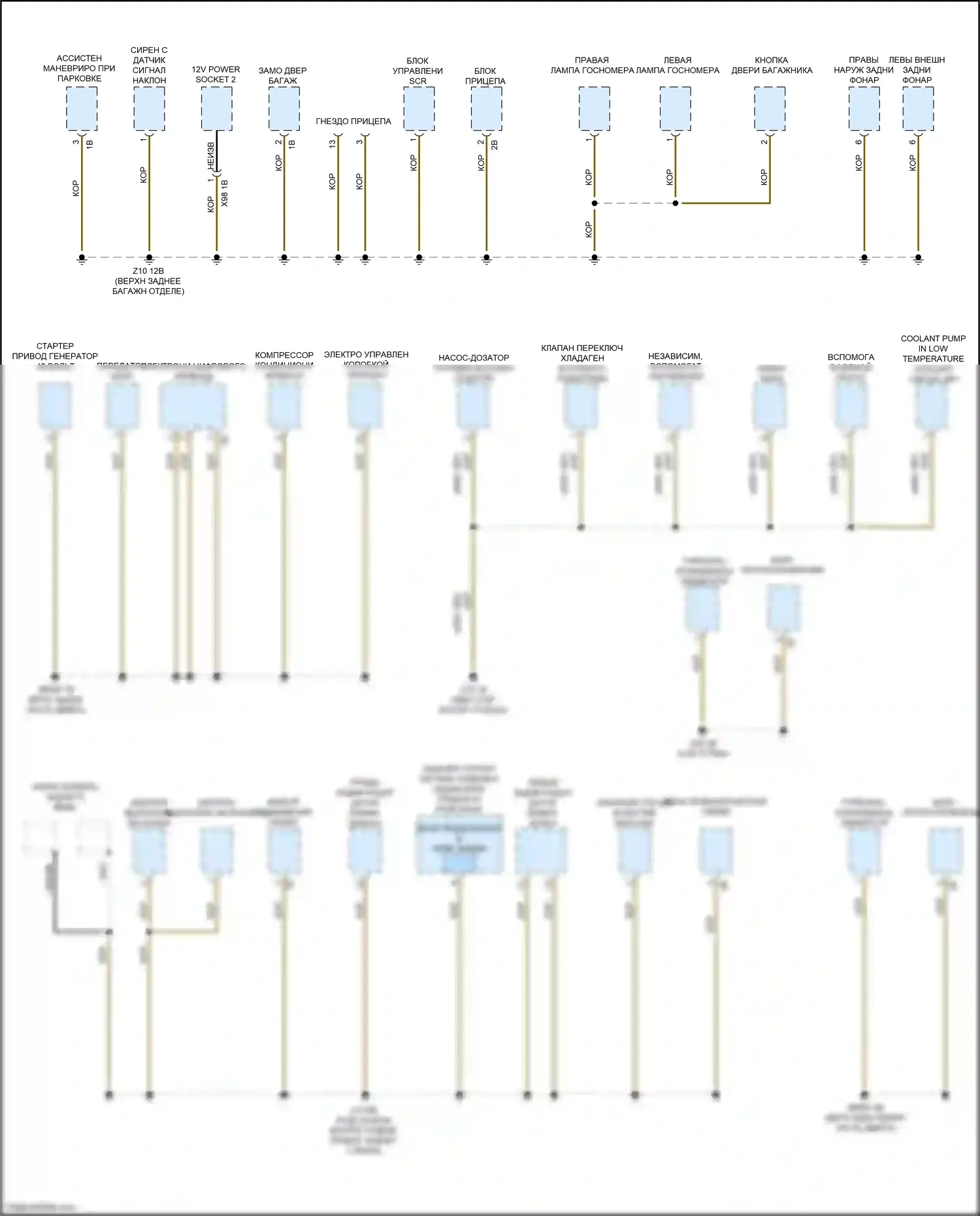 2 серия BMW G42 (2021-2024): Электросхема точек подключения масс (1 из 5) 