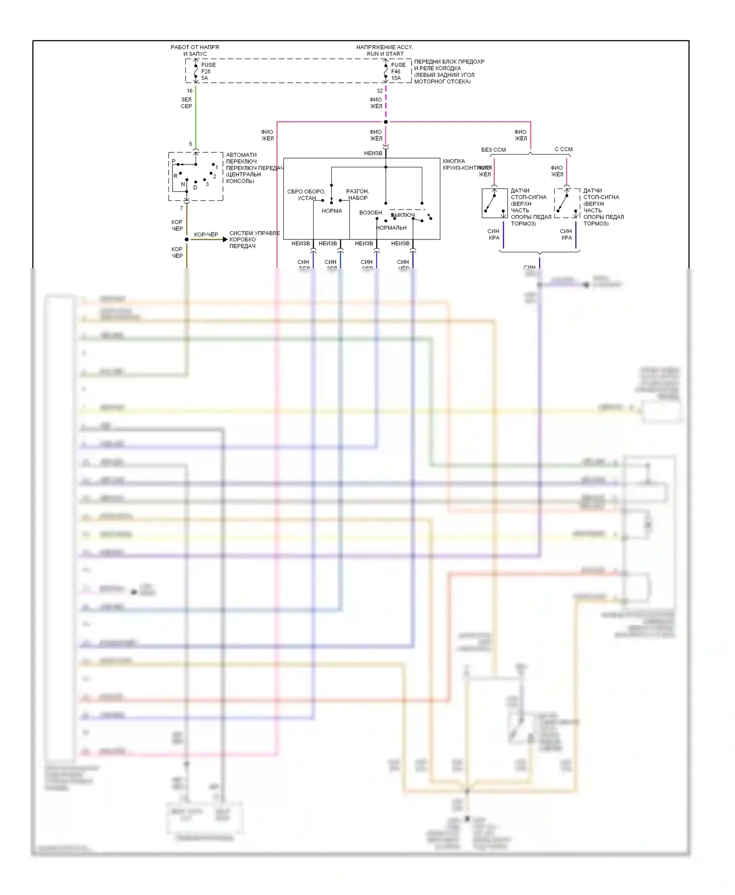 3 серия BMW E36 (1990-2000): Электросхема круиз-контроля 