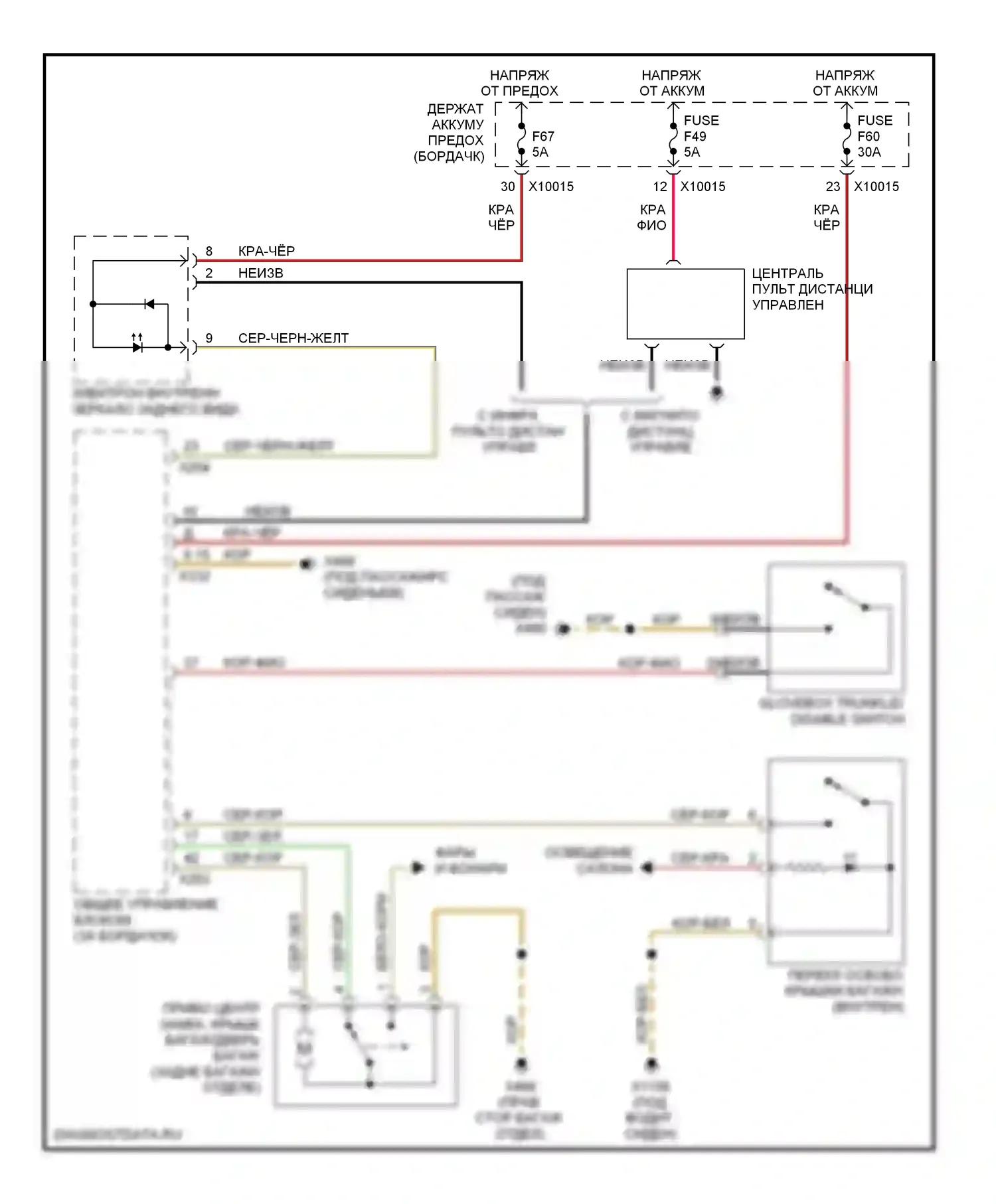 3 серия BMW E46 рестайлинг (2001-2006): Электросхема багажника, двери багажника, лючка топливного бака, кабриолета 