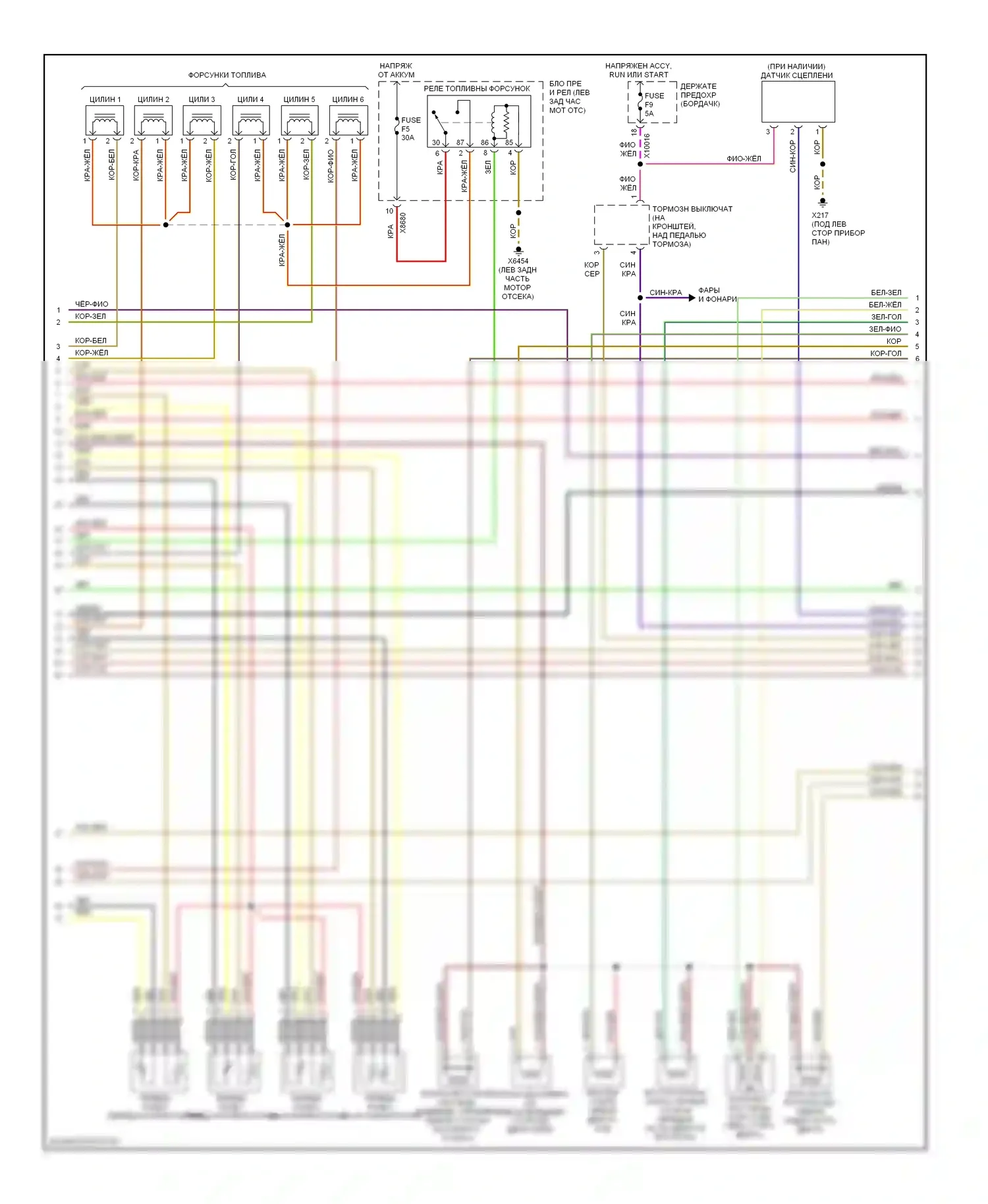 3 серия BMW E46 рестайлинг (2001-2006): Электросхема двигателя 2.5л, без сулева (2 из 3) 