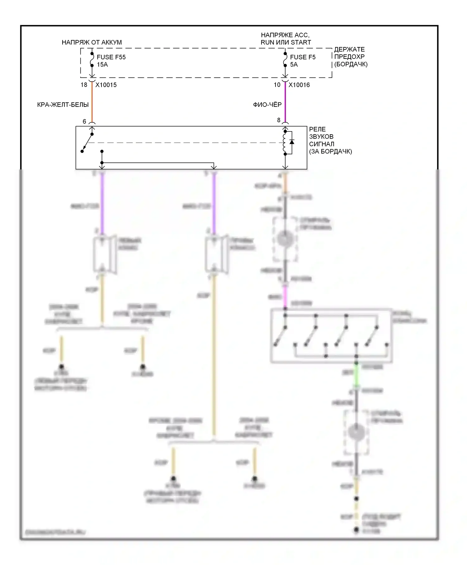 3 серия BMW E46 рестайлинг (2001-2006): Электросхема клаксона 