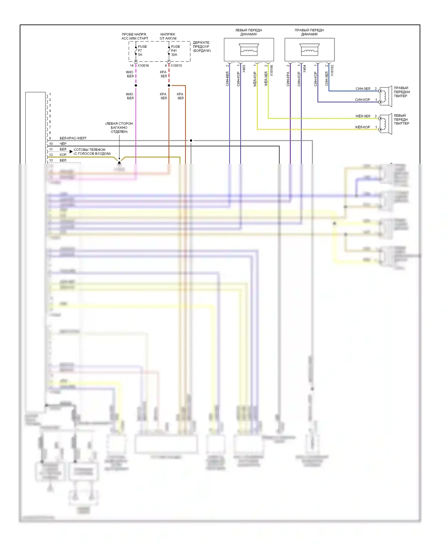 3 серия BMW E46 рестайлинг (2001-2006): Электросхема магнитолы, с базовой магнитолой, с монитором 