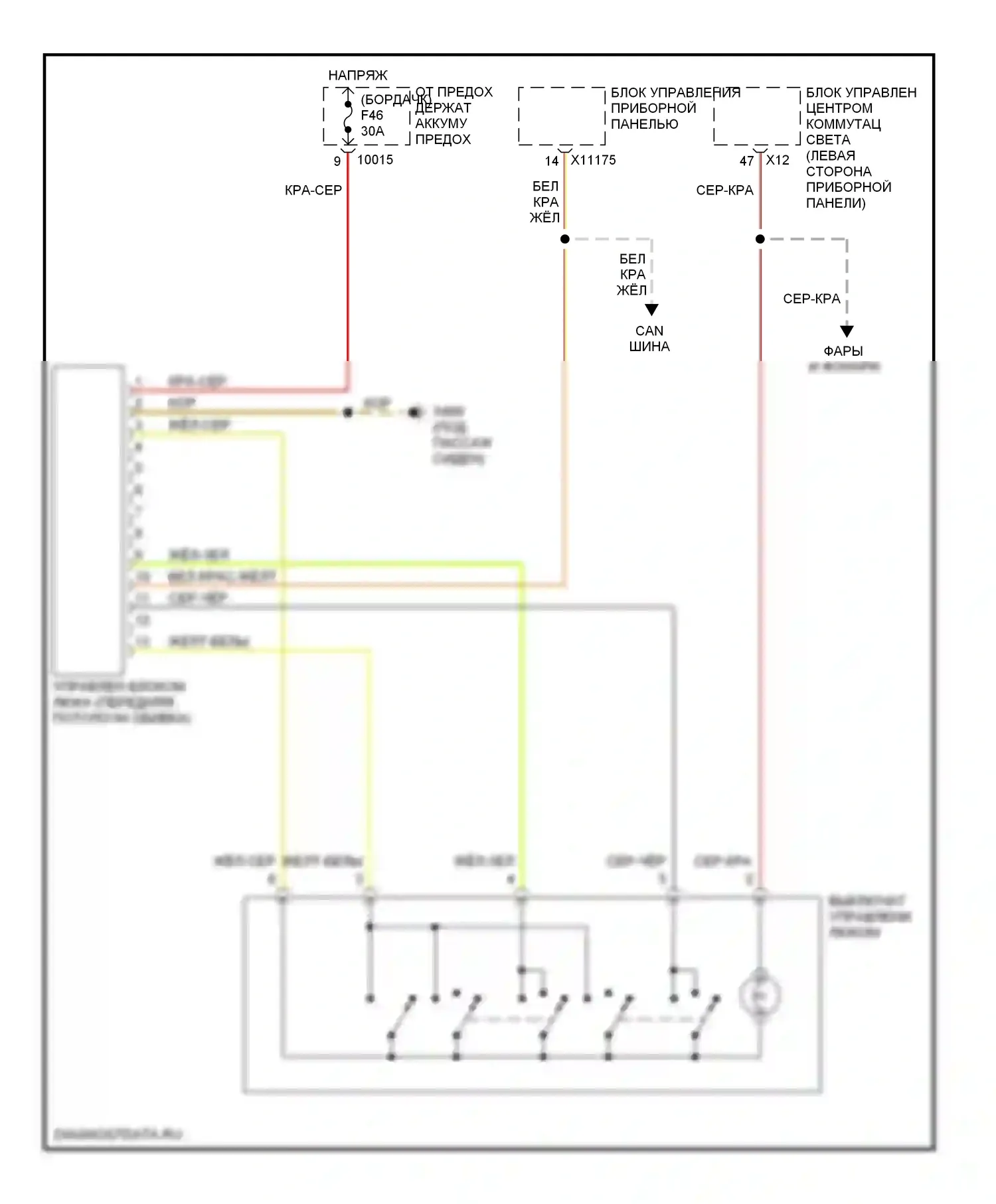 3 серия BMW E46 рестайлинг (2001-2006): Электросхема складной крыши/люка 