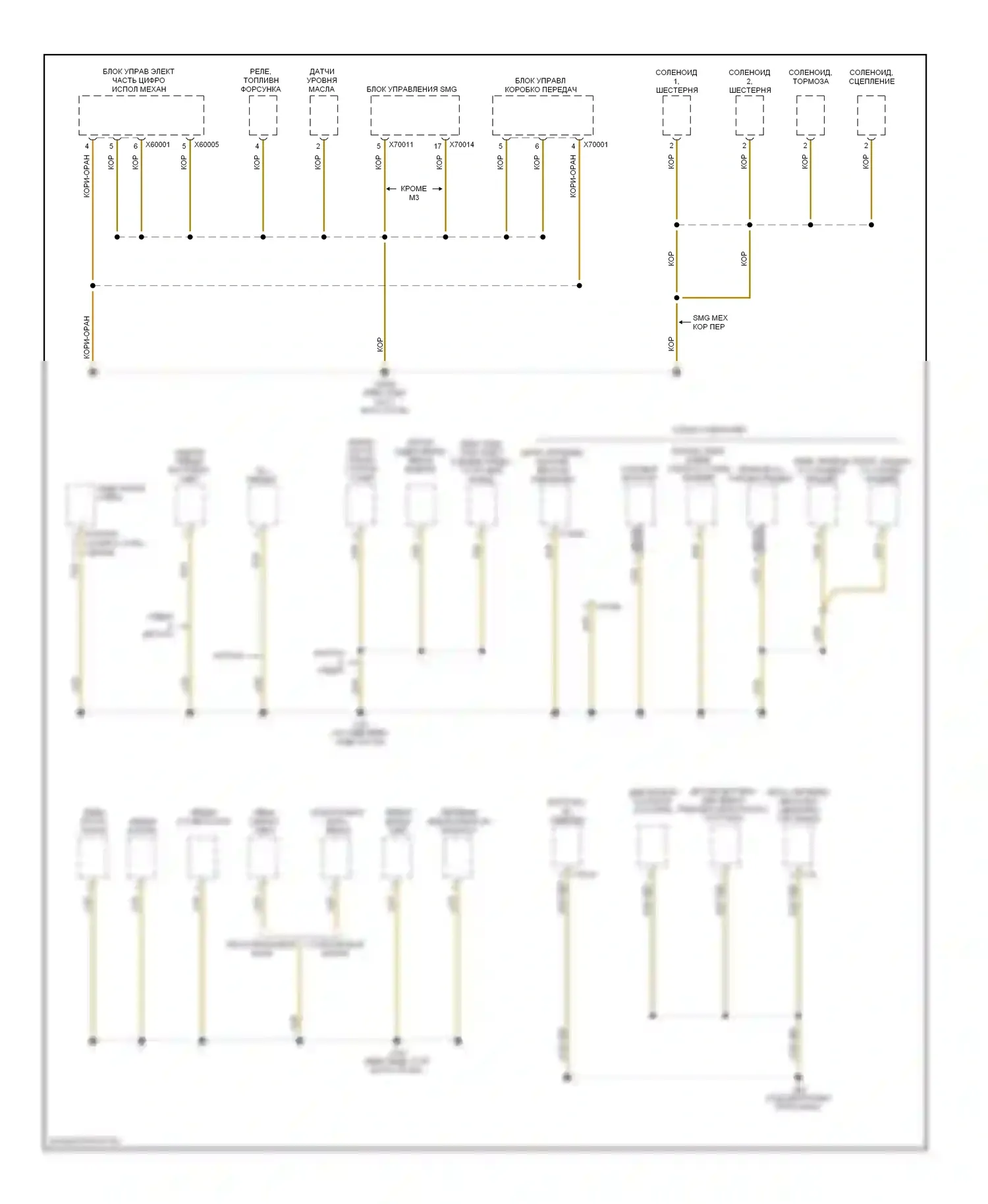 3 серия BMW E46 рестайлинг (2001-2006): Электросхема точек подключения масс (1 из 4) 