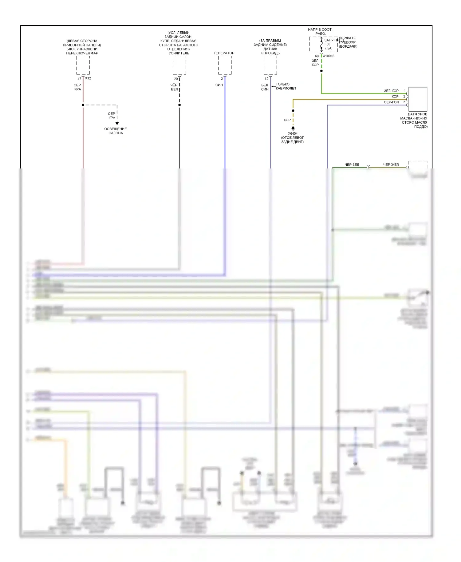 3 серия BMW E46 (1998-2003): Электросхема приборной панели (2 из 2) 