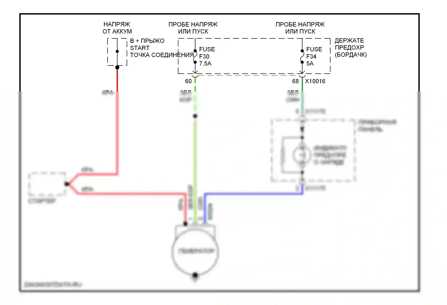 3 серия BMW E46 (1998-2003): Электросхема генератора 