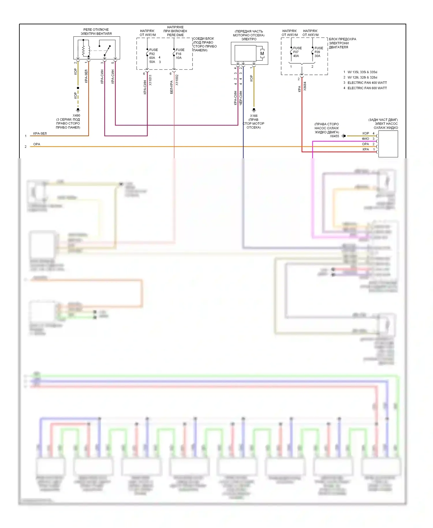 3 серия BMW E90/E91/E92/E93 (2005-2010): Электросхема климат контроля (2 из 2) 