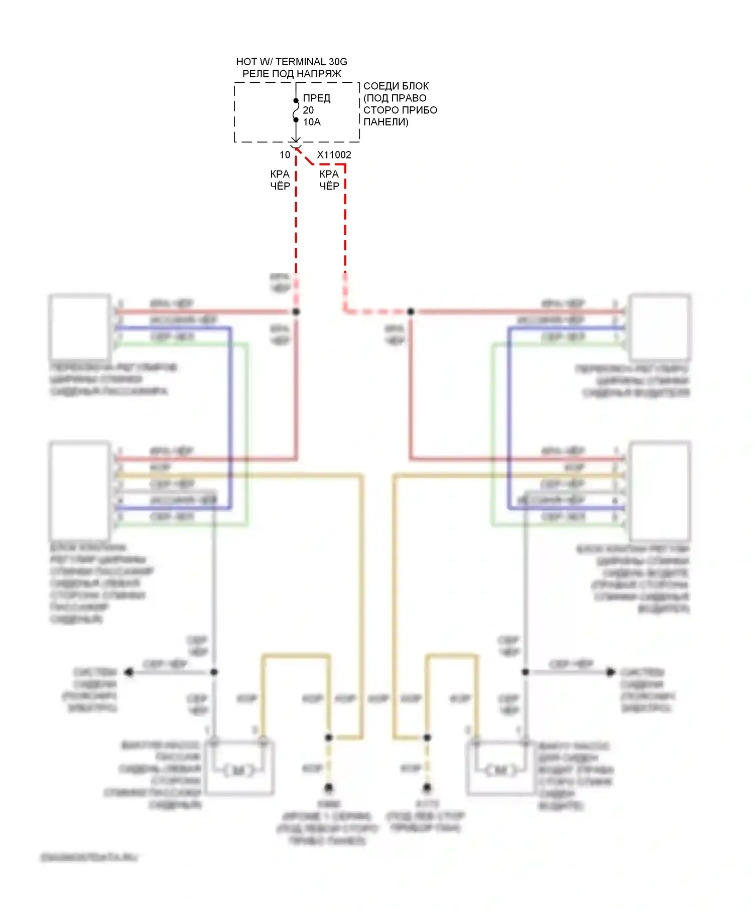 3 серия BMW E90/E91/E92/E93 (2005-2010): Электросхема спортивных сидений 