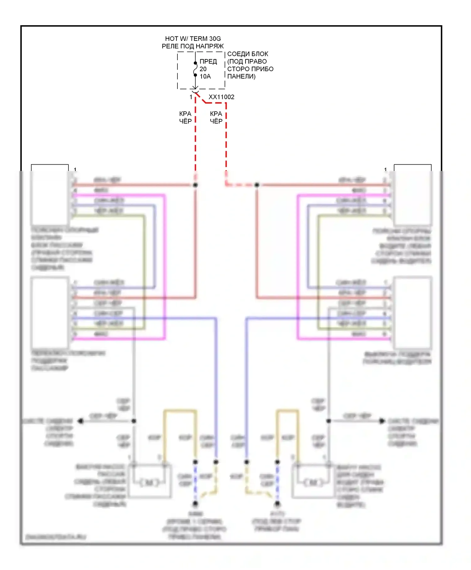3 серия BMW E90/E91/E92/E93 (2005-2010): Поясничная электросхема 
