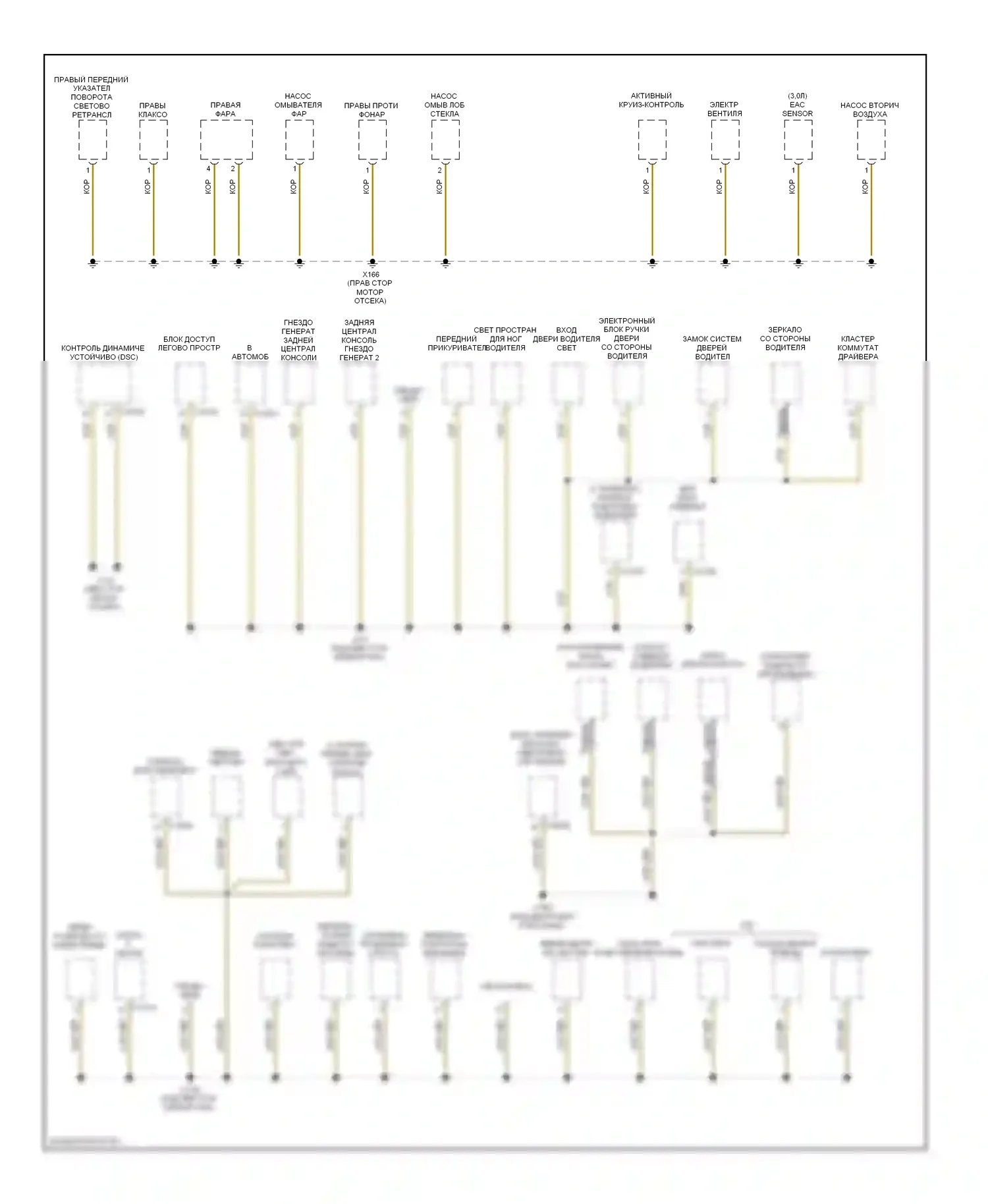 3 серия BMW E90/E91/E92/E93 (2005-2010): Электросхема точек подключения масс (2 из 4) 