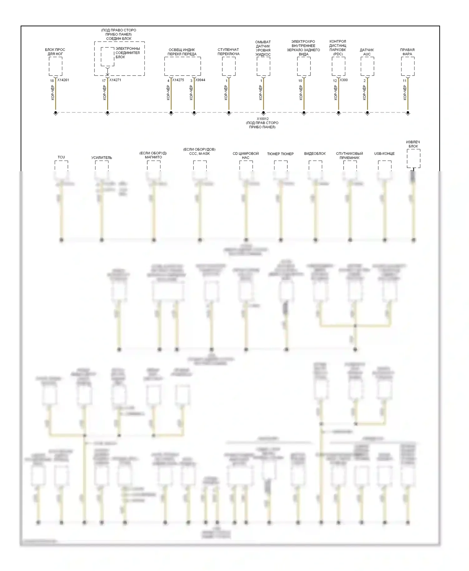 3 серия BMW E90/E91/E92/E93 (2005-2010): Электросхема точек подключения масс (3 из 4) 
