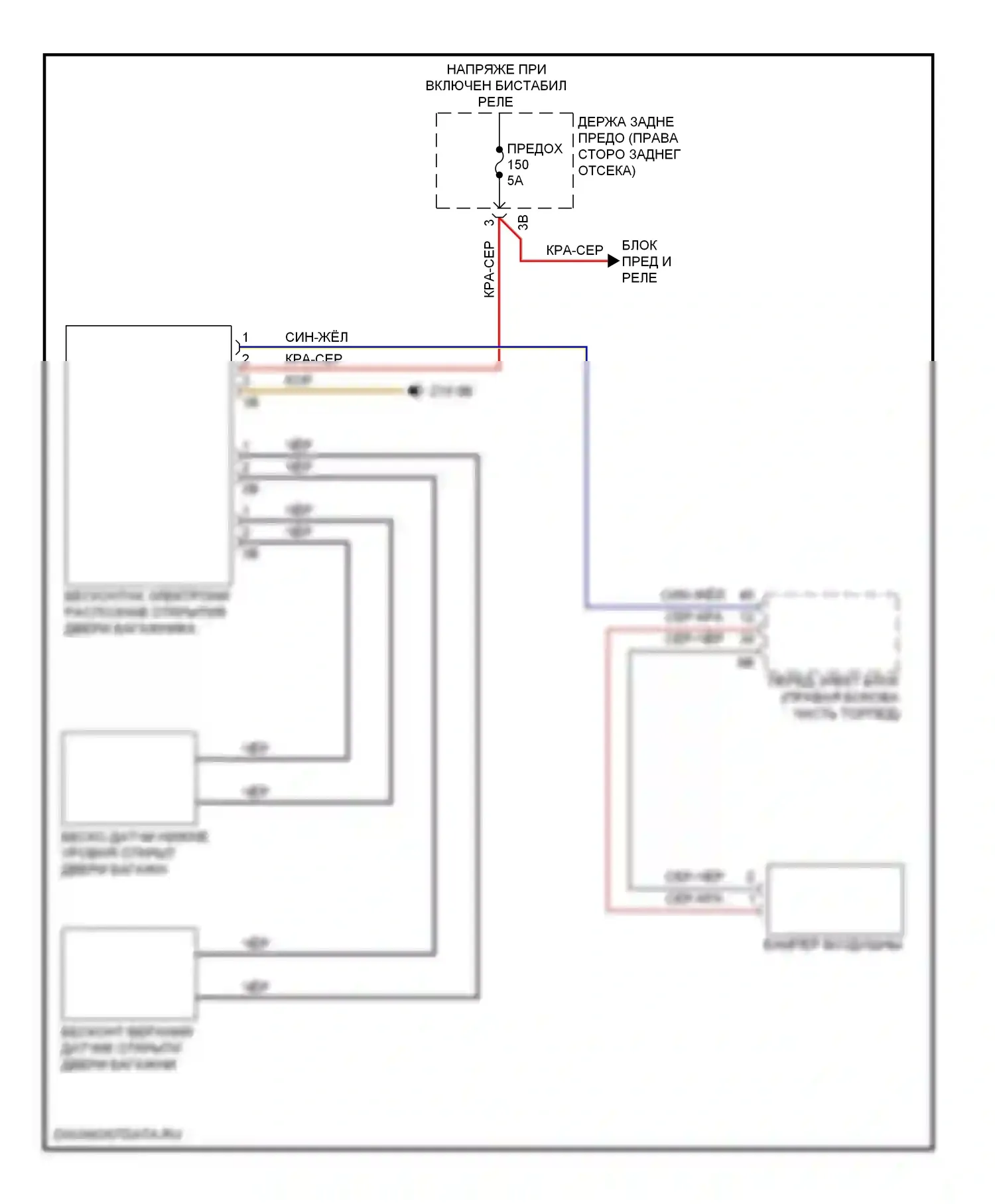 3 серия BMW F30/F31 (2011-2015): Электросхема бесконтактного открывания двери багажника 