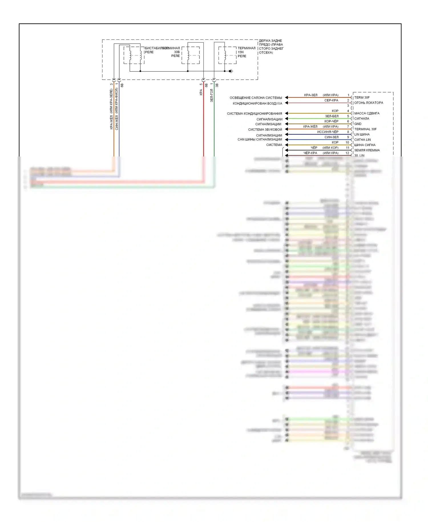 3 серия BMW F30/F31 (2011-2015): Электросхема переднего электронного блока управления (3 из 3) 