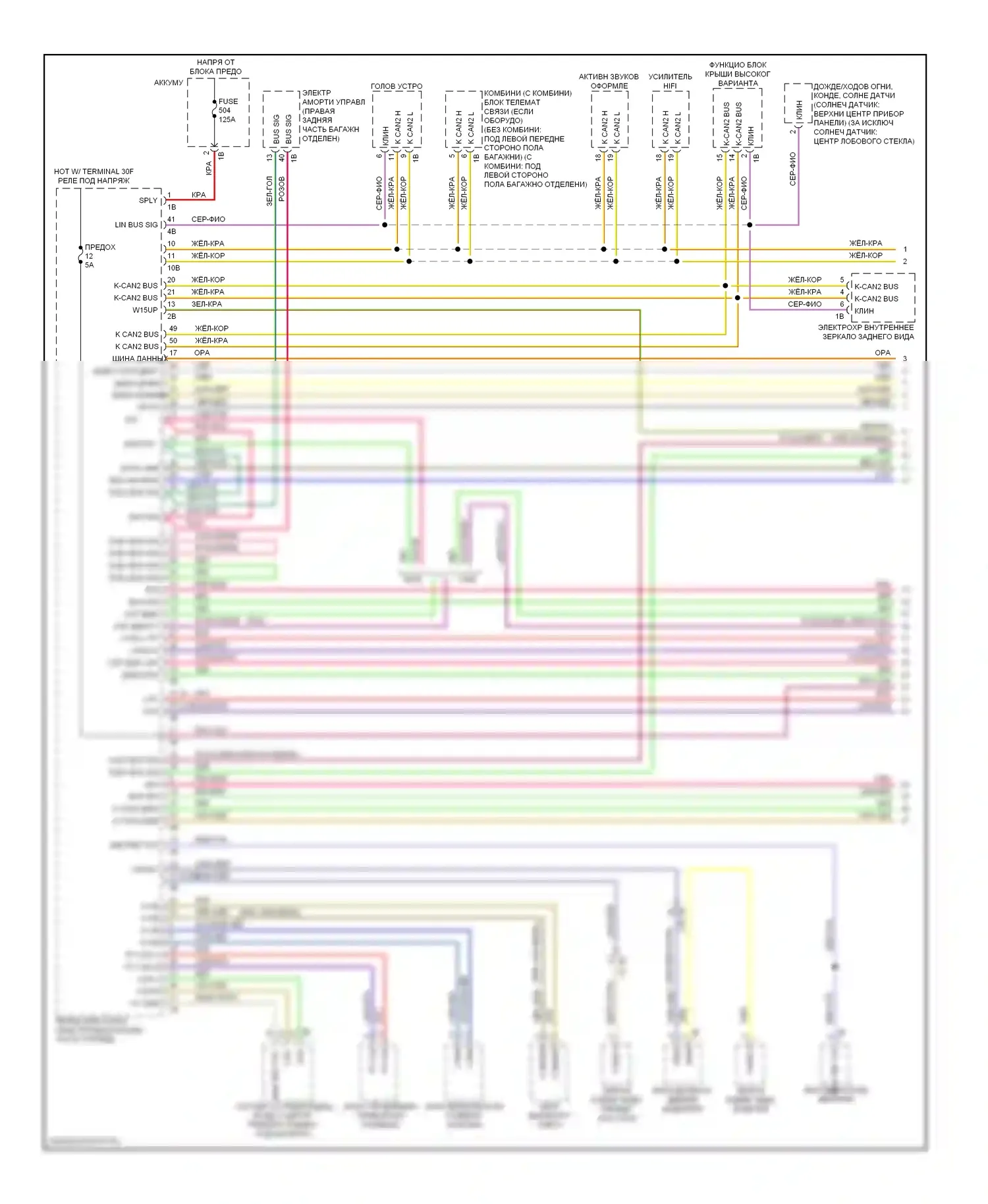 3 серия BMW F30/F31 (2011-2015): Can шина электросхема (1 из 3) 