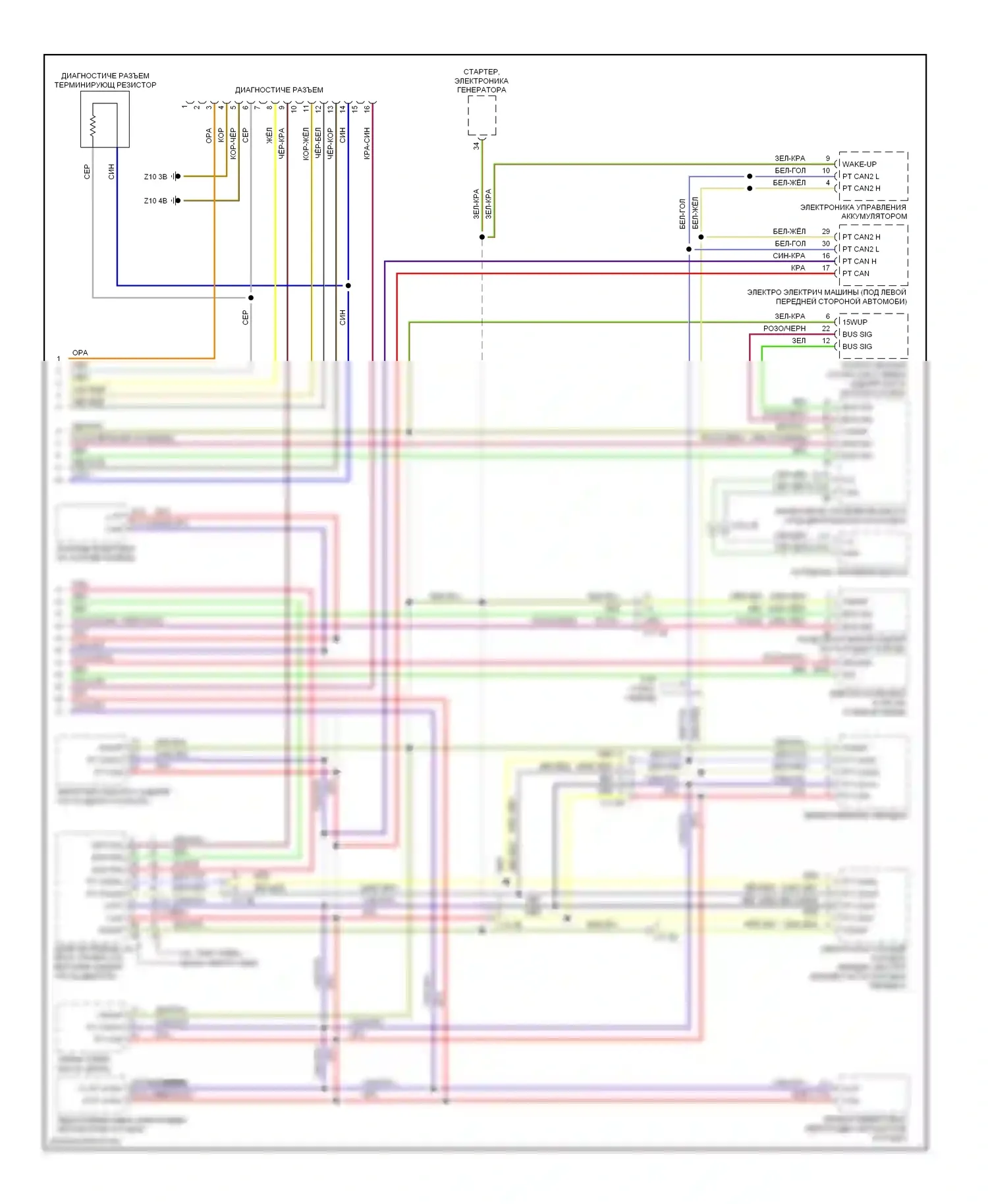 3 серия BMW F30/F31 (2011-2015): Can шина электросхема, седан (3 из 3) 