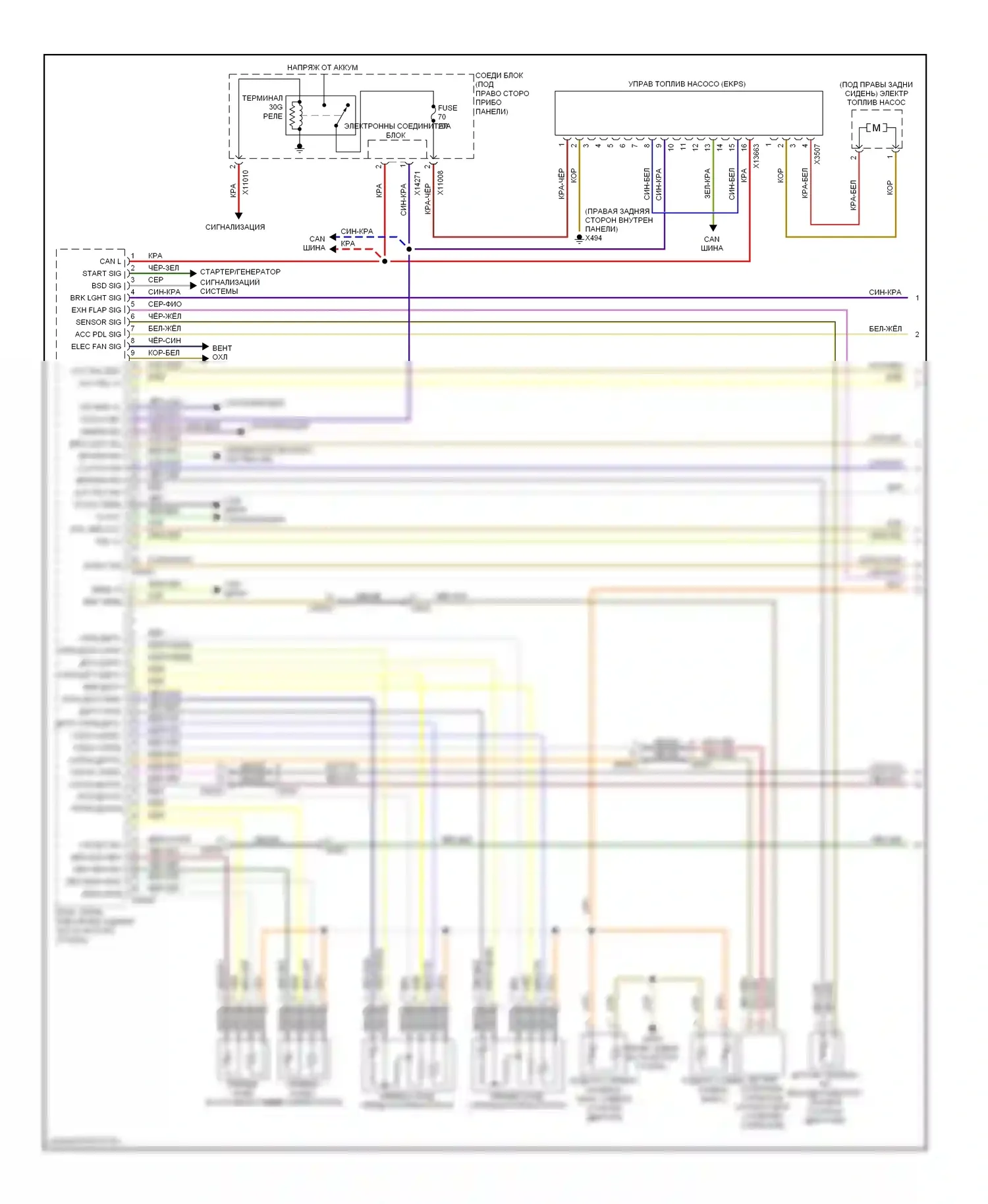 3 серия BMW F30/F31 (2011-2015): Электросхема двигателя 3.0л твин турбо (1 из 4) 
