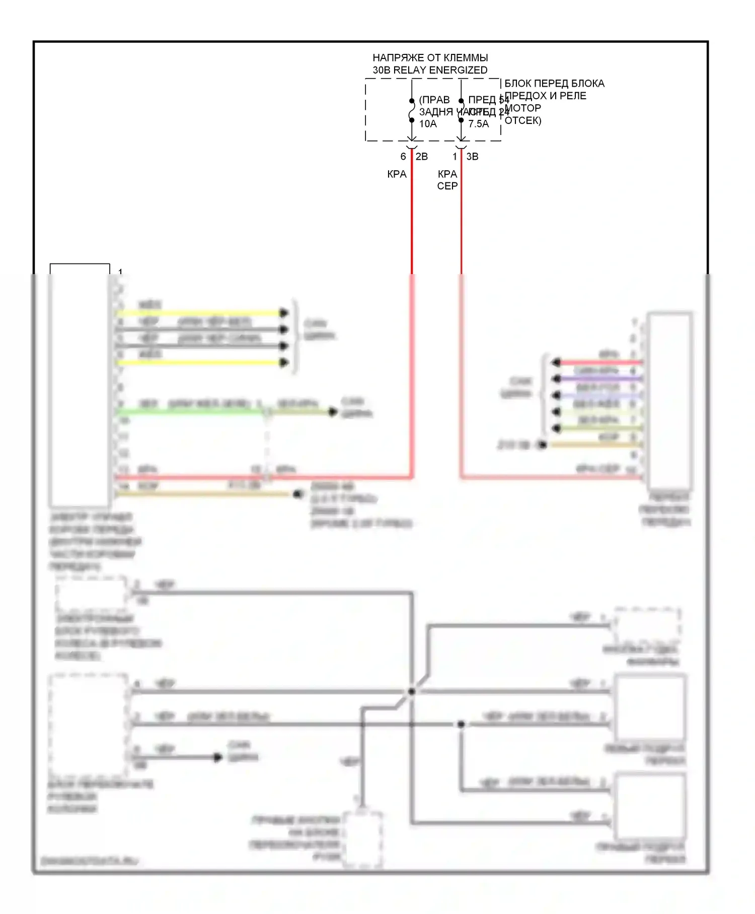 3 серия BMW F30/F31 (2011-2015): Электросхема коробки передач 