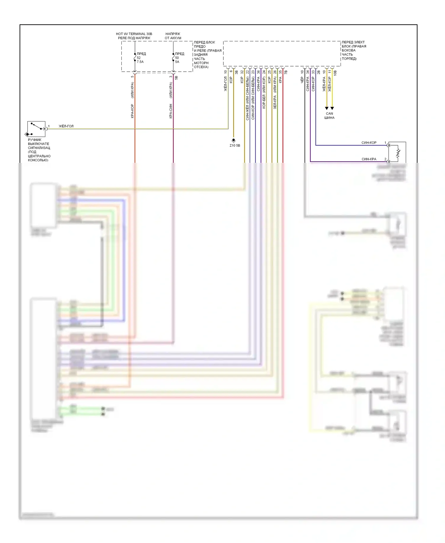 3 серия BMW F30/F31 (2011-2015): Электросхема приборной панели, седан 