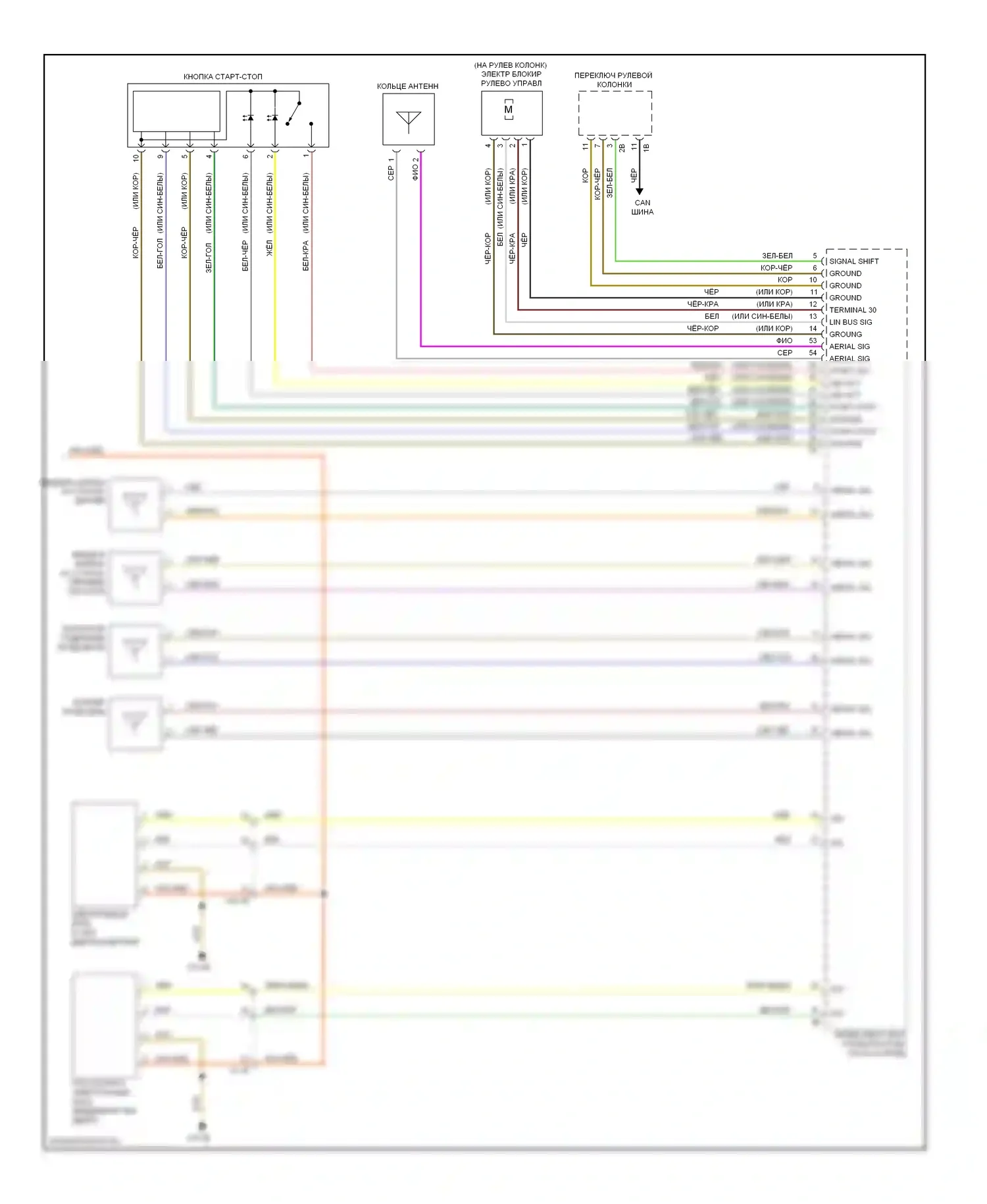 3 серия BMW F30/F31 (2011-2015): Электросхема системы бесключевого доступа, седан (2 из 2) 