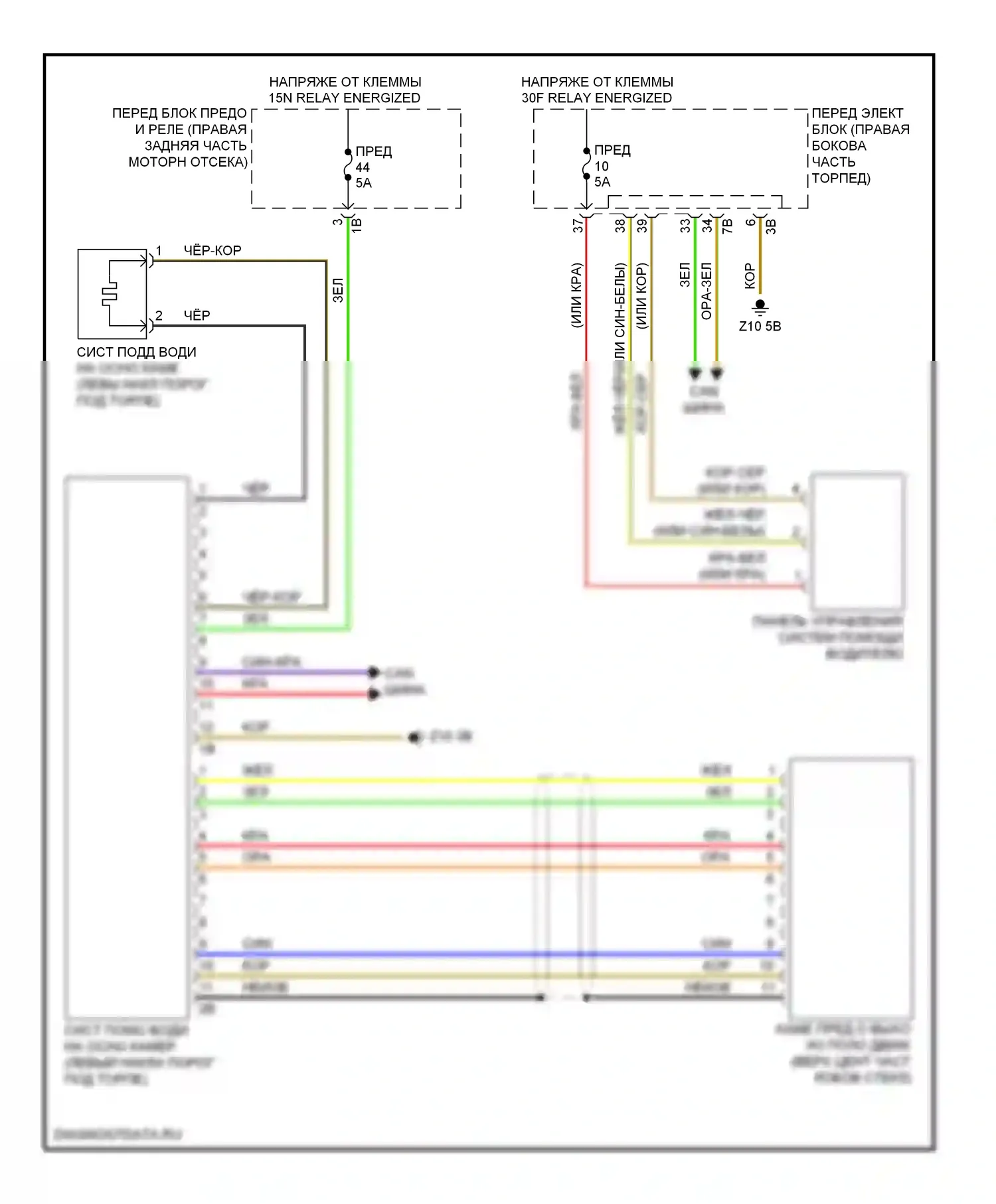 3 серия BMW F30/F31 (2011-2015): Электросхема предупреждения о выезде с полосы движения, с камерой 