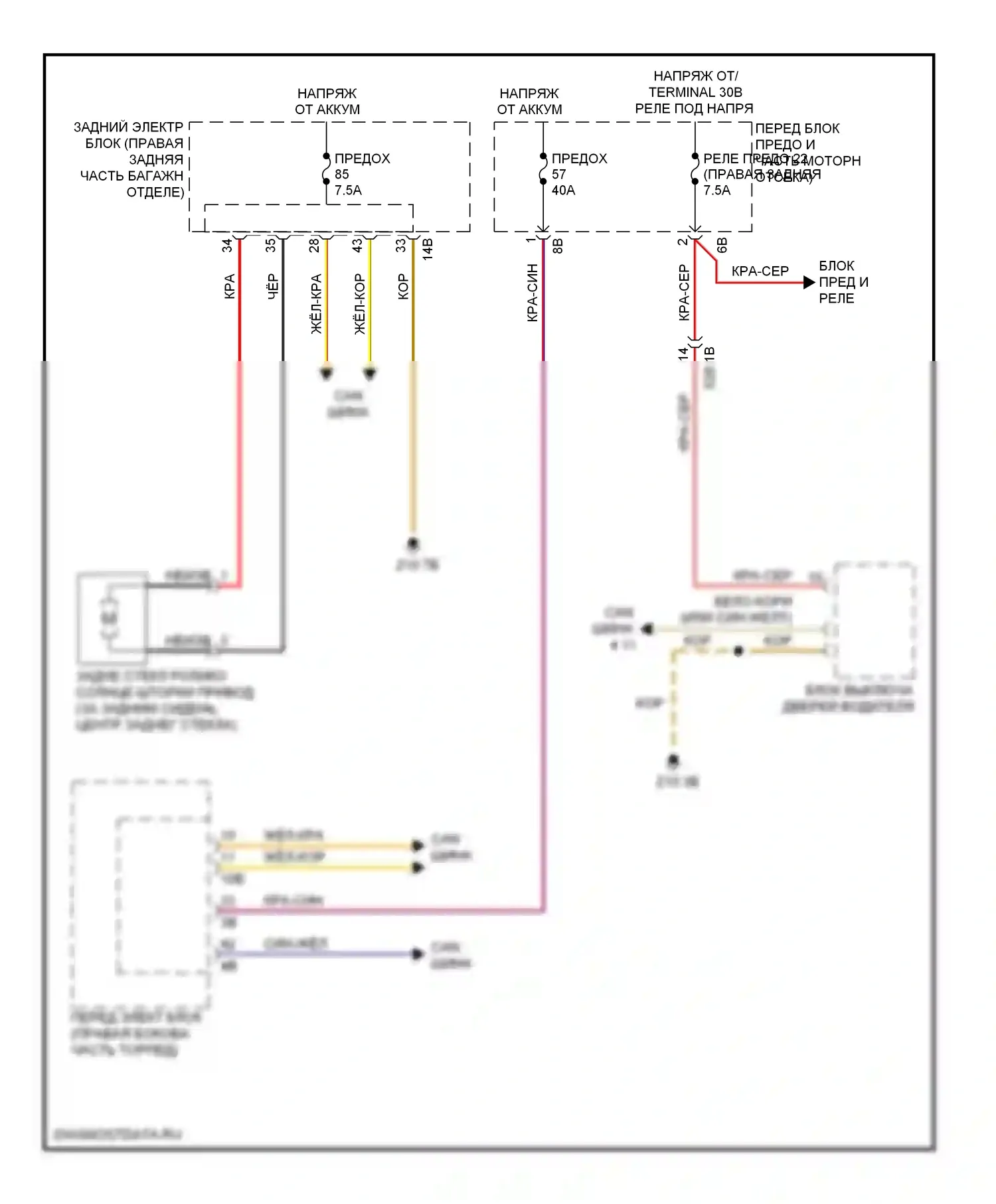 3 серия BMW F30/F31 (2011-2015): Заднее стекло штора солнце электросхема, седан 