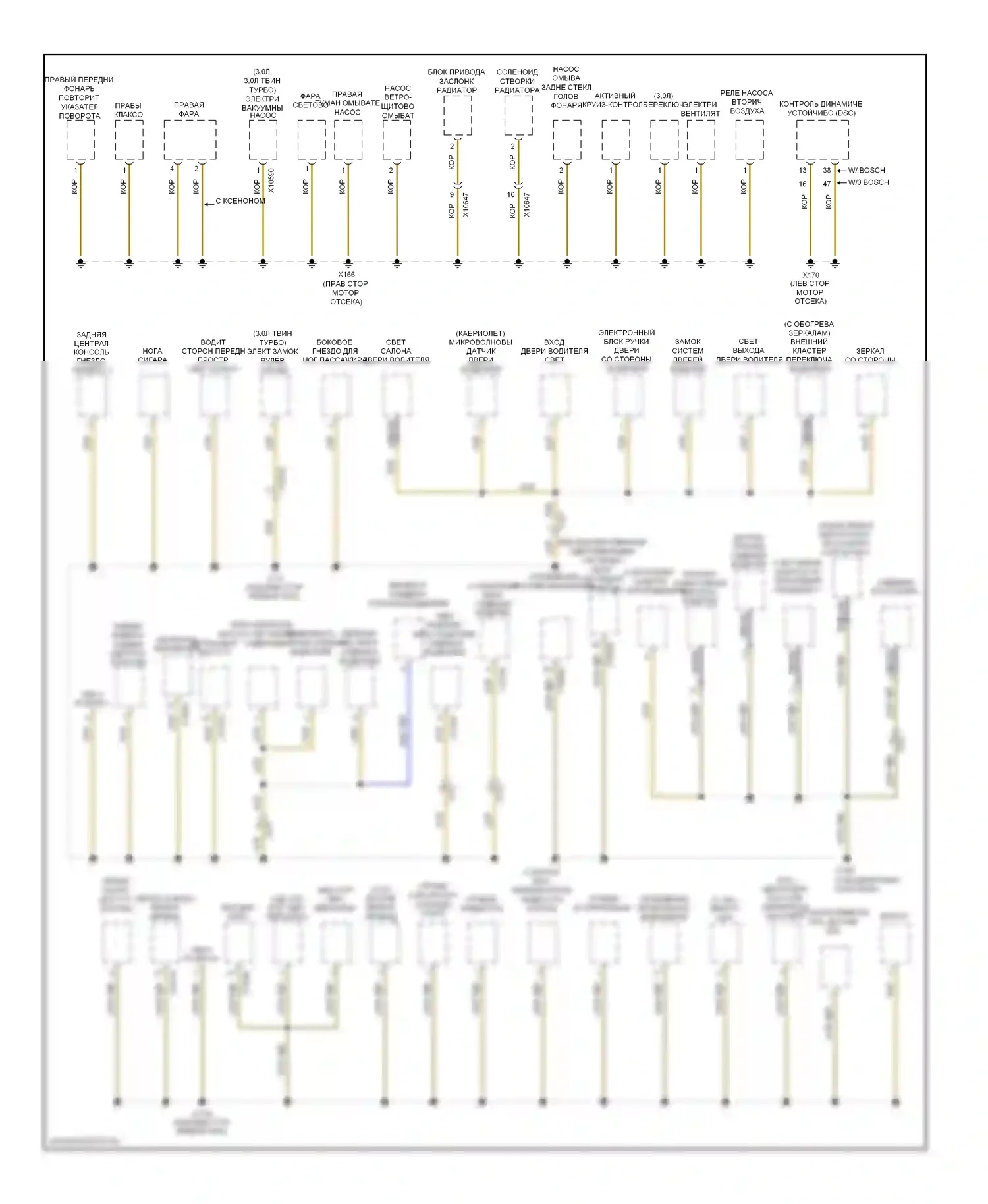 3 серия BMW F30/F31 (2011-2015): Электросхема разводки массы, кабриолет (2 из 4) 