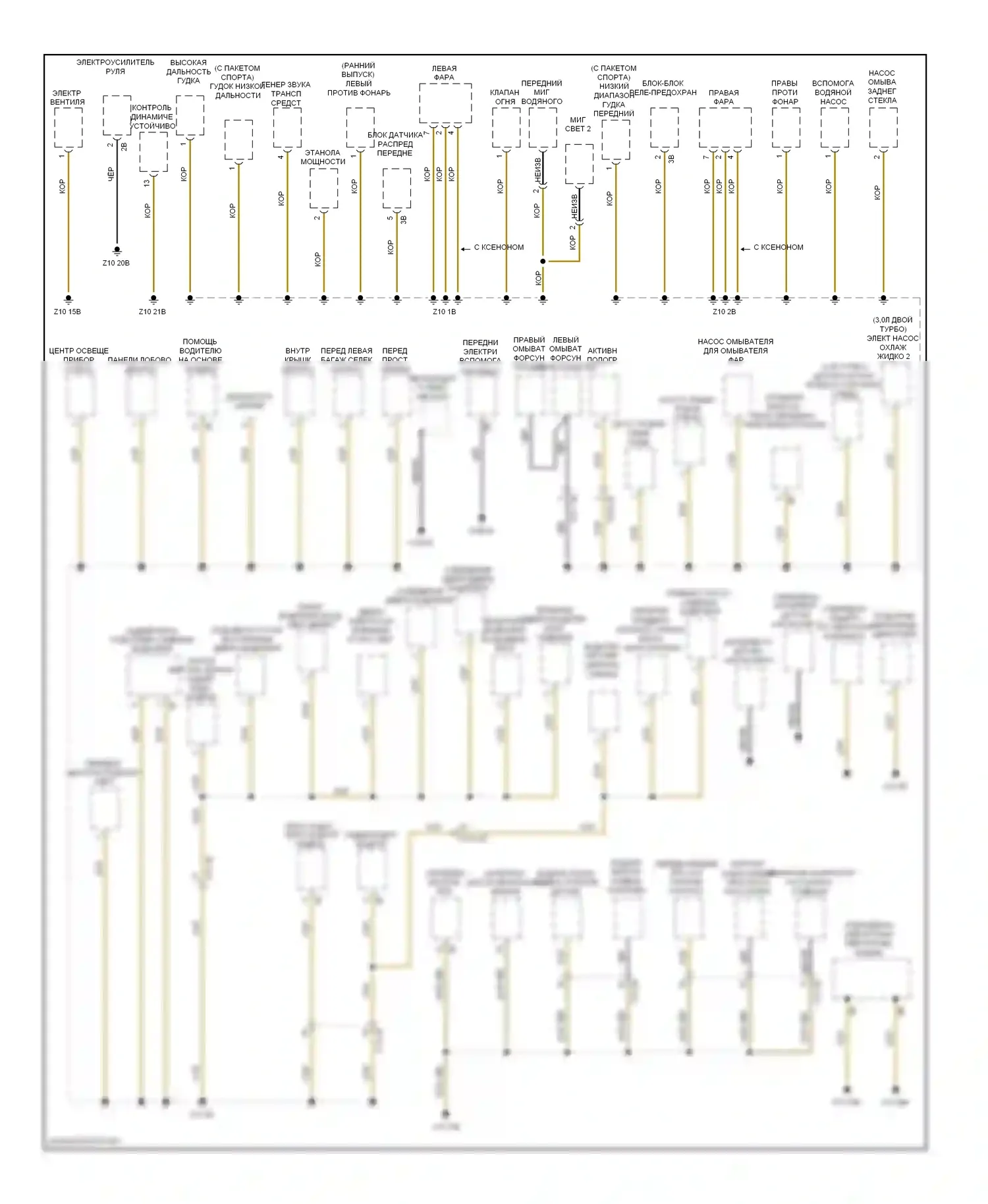 3 серия BMW F30/F31 (2011-2015): Электросхема точек подключения масс (1 из 3) 