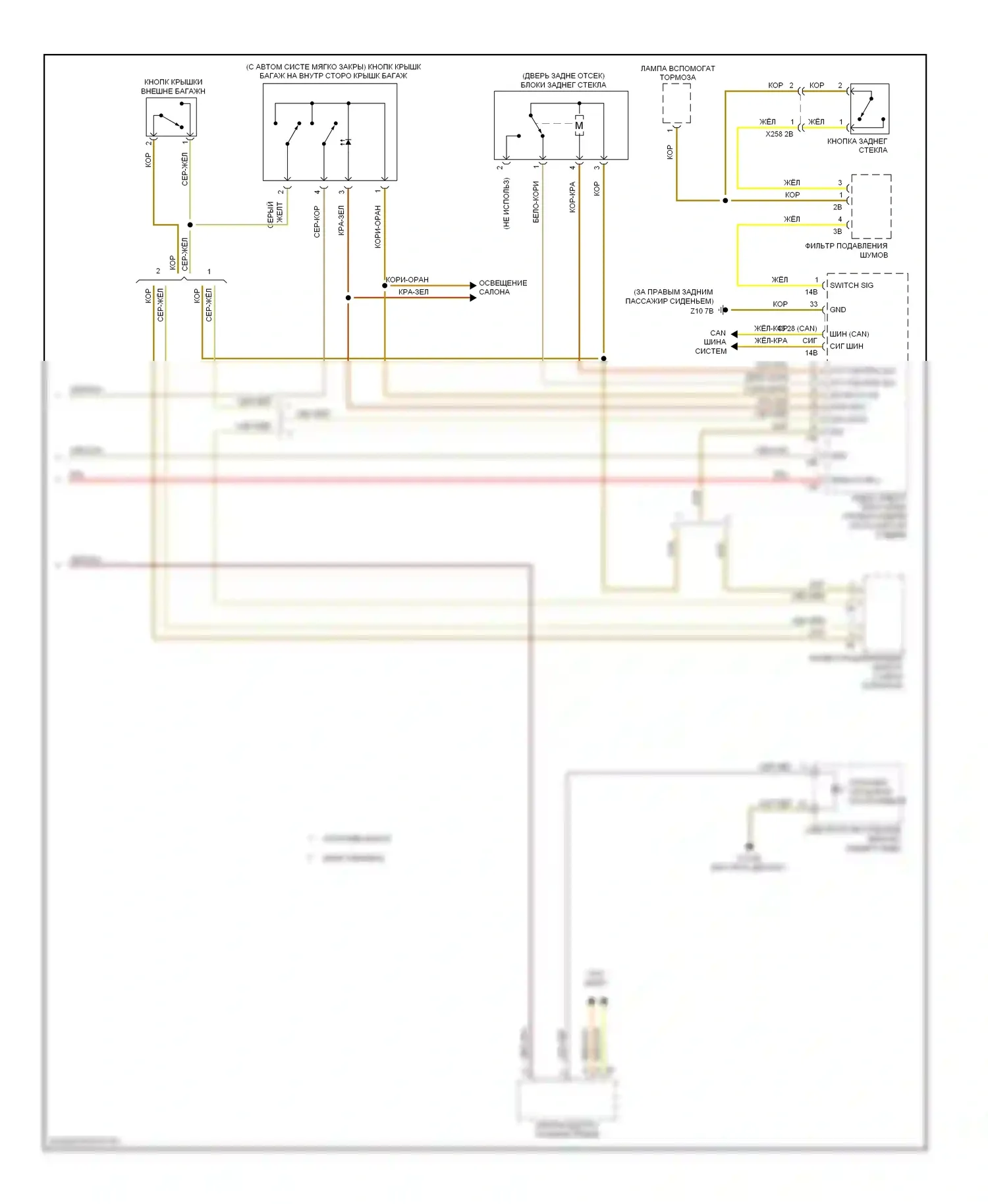 3 серия GT BMW F34 (2011-2016): Электросхема сигнализации и центрального запирания, спортивная тележка (3 из 3) 