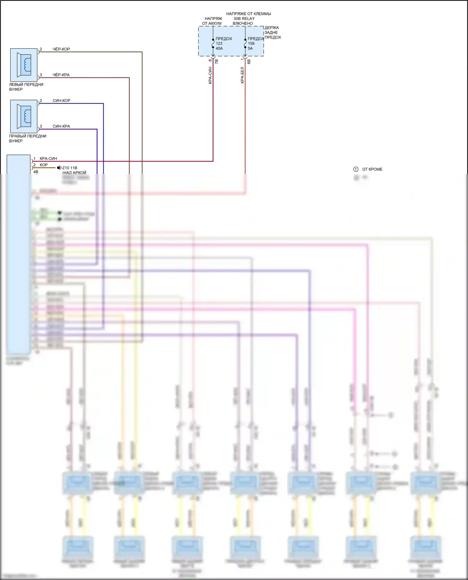 3 серия GT BMW F34 рестайлинг (2015-2020): Электросхема верхней магнитолы hifi, без активного звукового оформления 