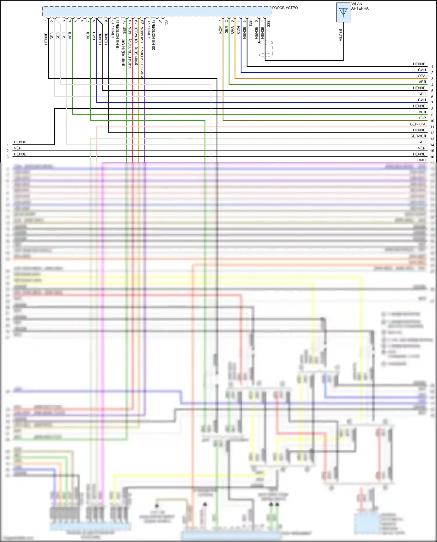 3 серия GT BMW F34 рестайлинг (2015-2020): Hifi электросхема магнитолы, с активным звуковым оформлением (3 из 8) 