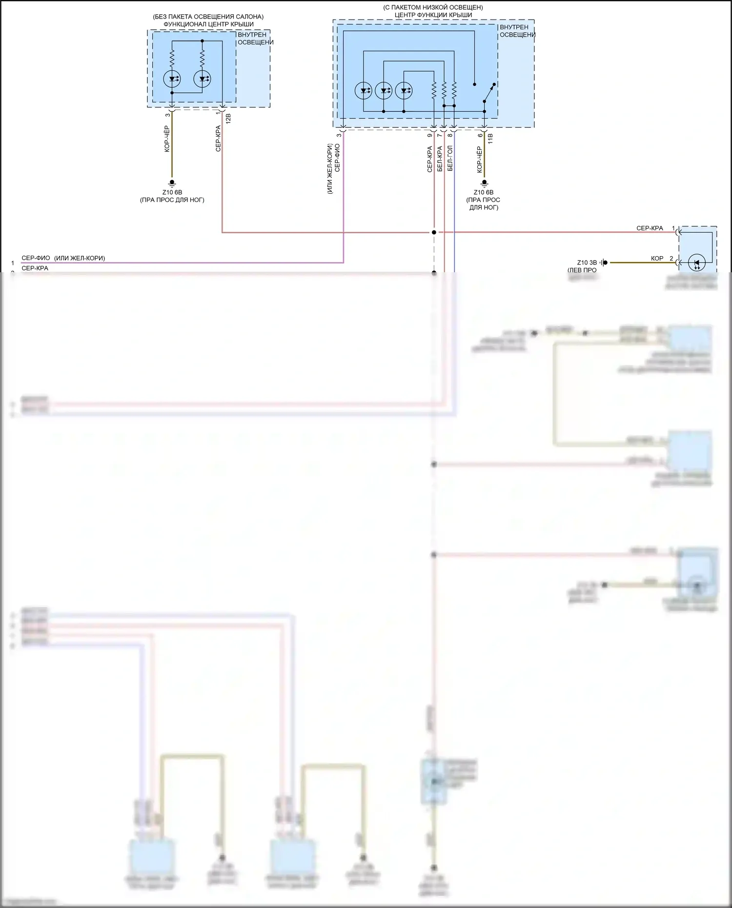 3 серия GT BMW F34 рестайлинг (2015-2020): Электросхема подсветки приборной панели (2 из 2) 