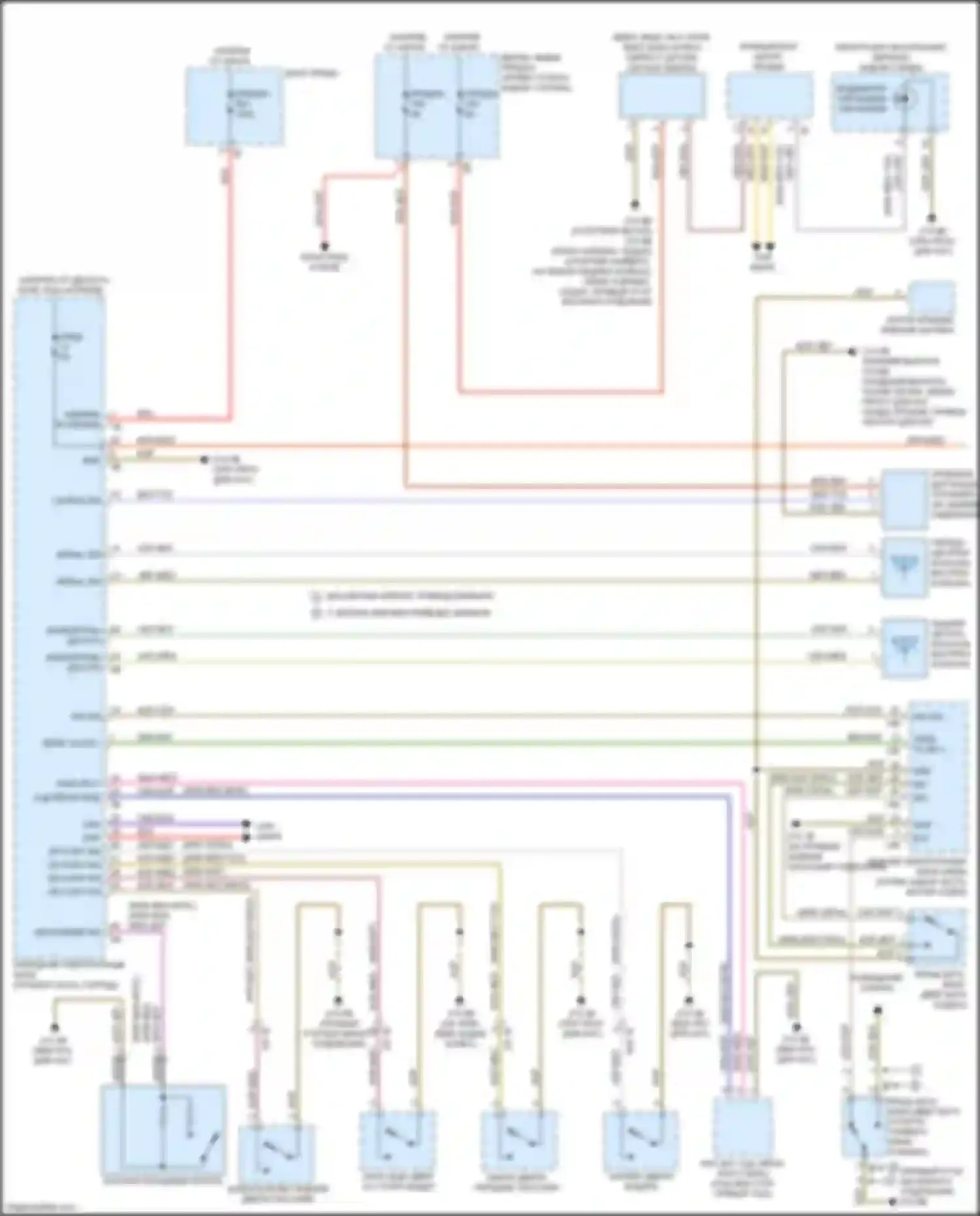 Электросхема подключения замка боковой задней двери пассажира для BMW 3 серия GT F34 рестайлинг (2015-2020)