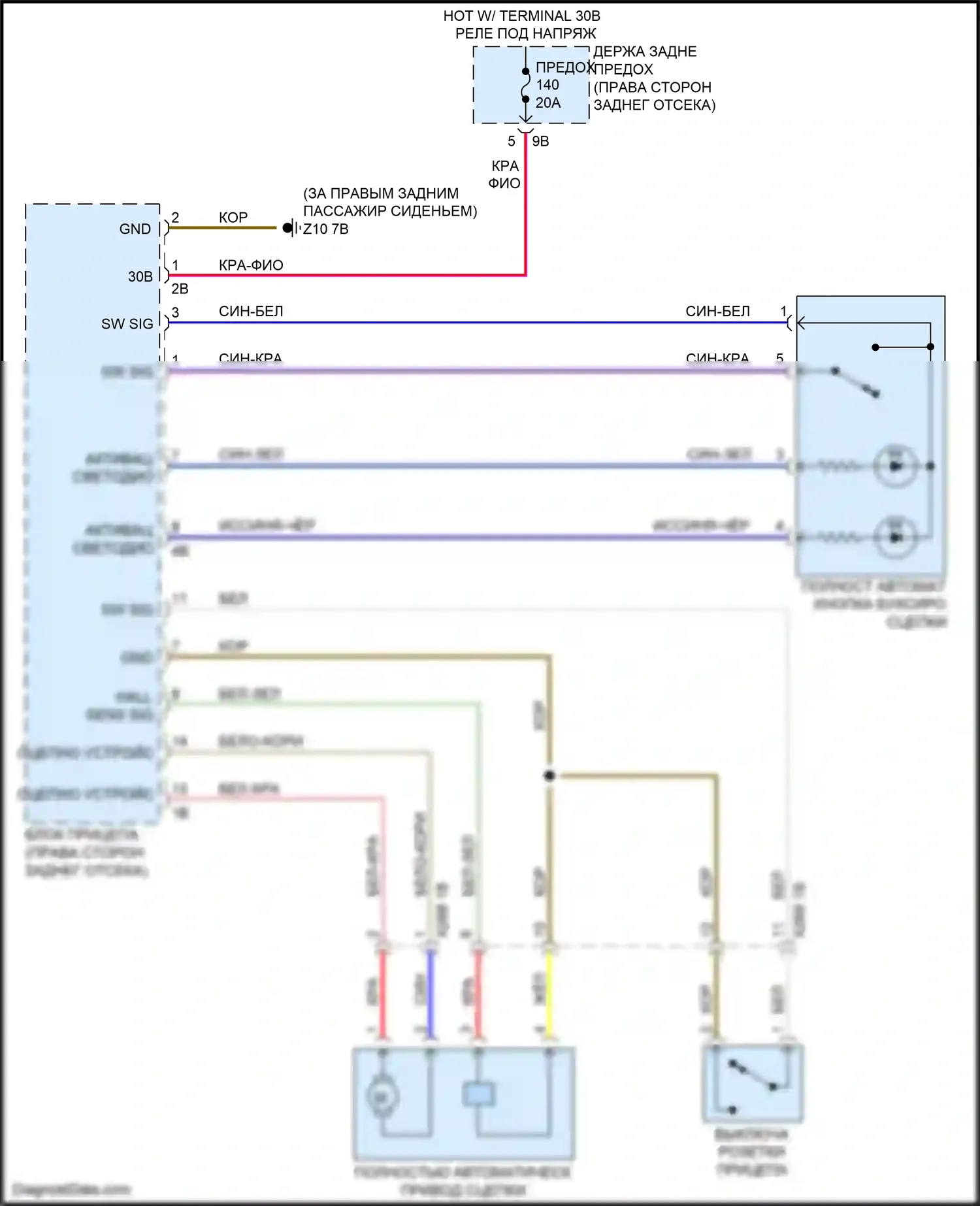 3 серия GT BMW F34 (2011-2016): Электросхема активных управление кузовом и подвеской, поздний выпуск 