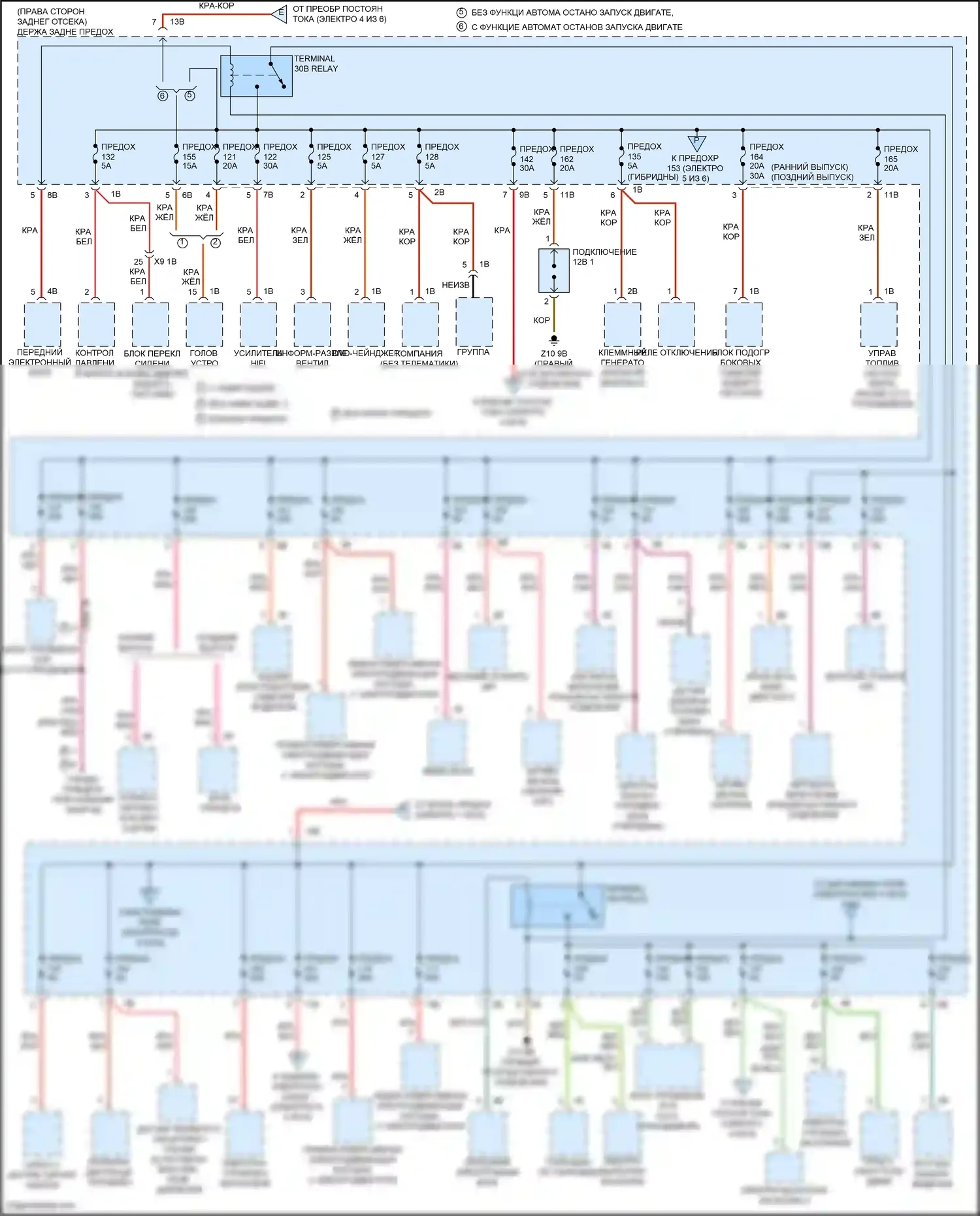 3 серия GT BMW F34 (2011-2016): Электросхема блока предохранителей реле (3 из 6) 