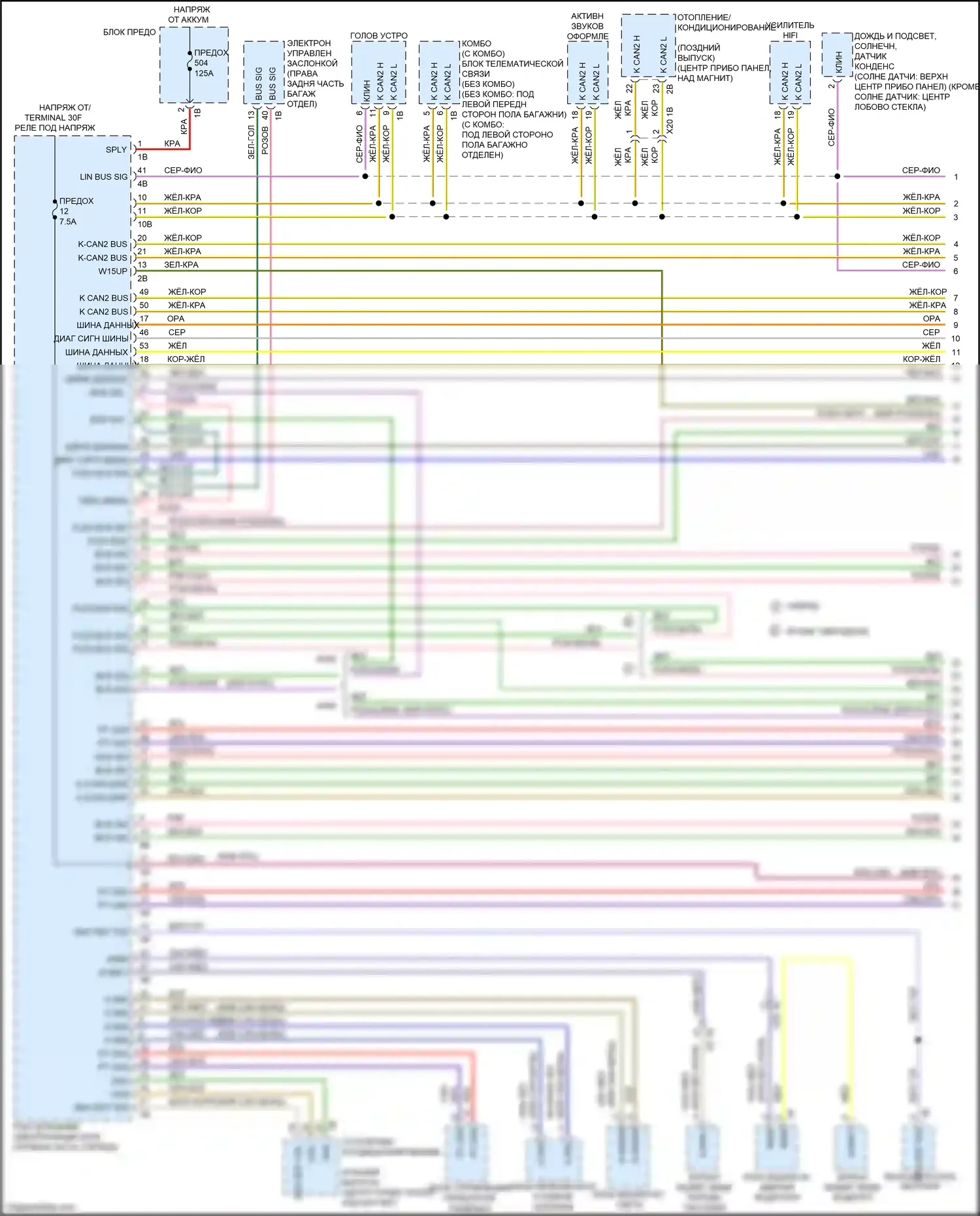 3 серия GT BMW F34 (2011-2016): Can шина электросхема (1 из 4) 