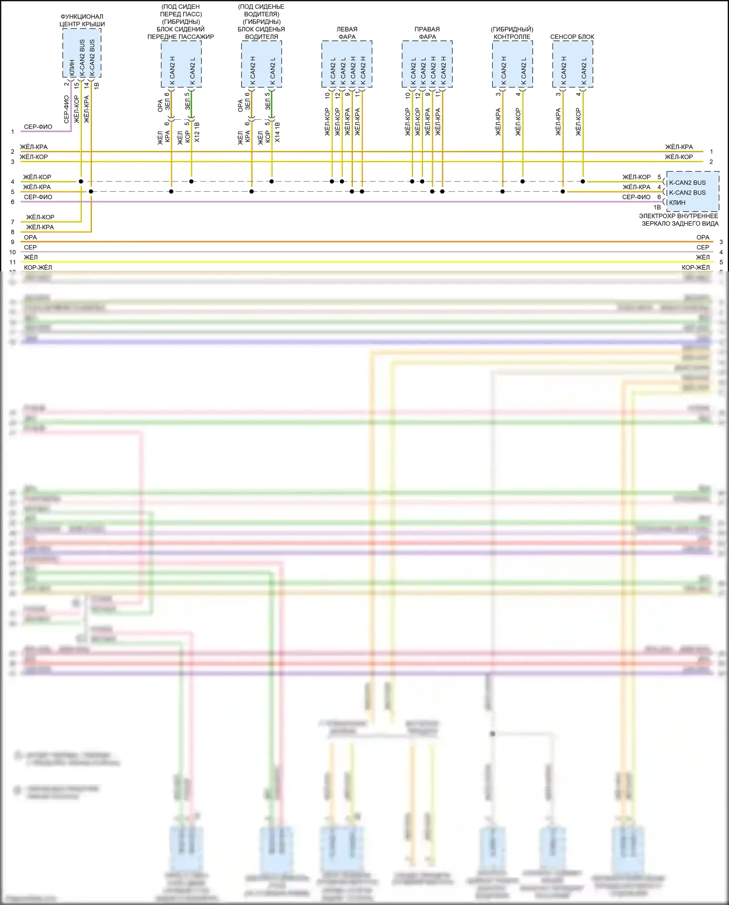 3 серия GT BMW F34 (2011-2016): Can шина электросхема (2 из 4) 