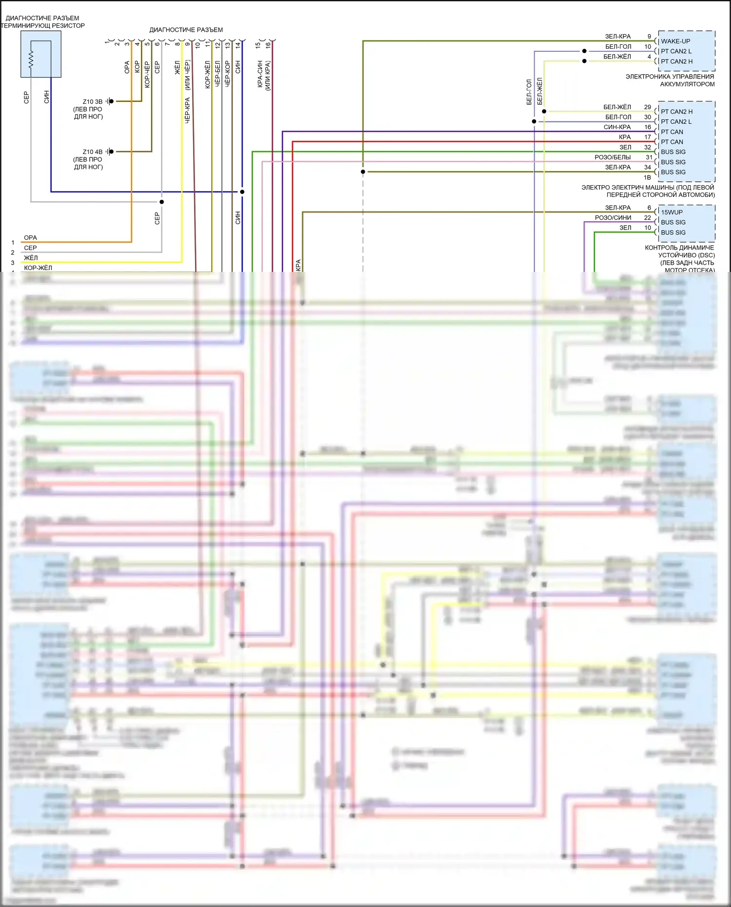 3 серия GT BMW F34 (2011-2016): Can шина электросхема (4 из 4) 