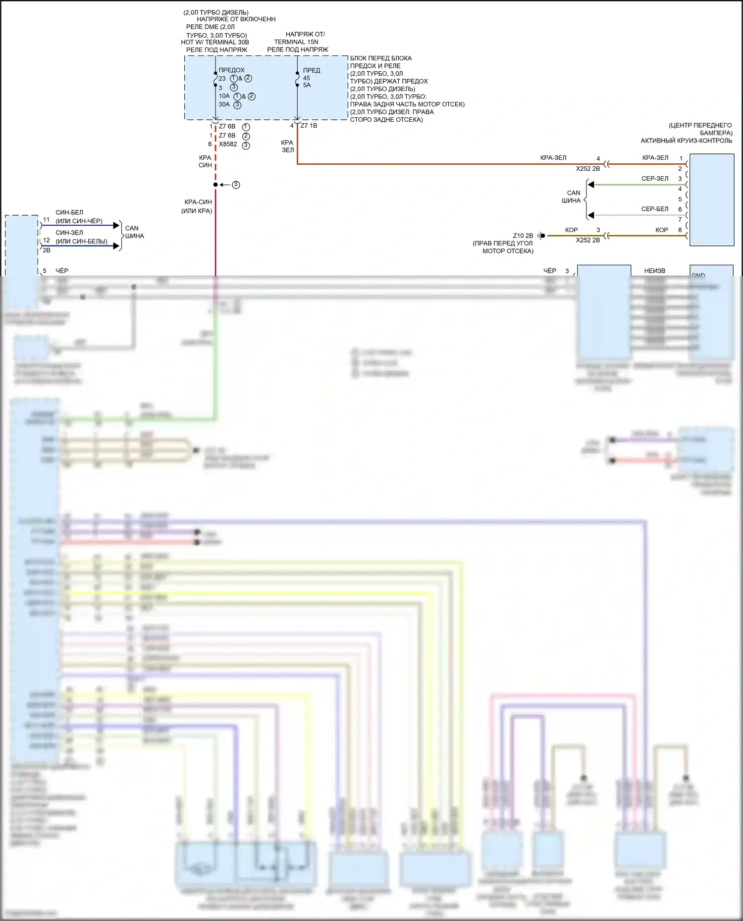 3 серия GT BMW F34 (2011-2016): Электросхема круиз-контроля 