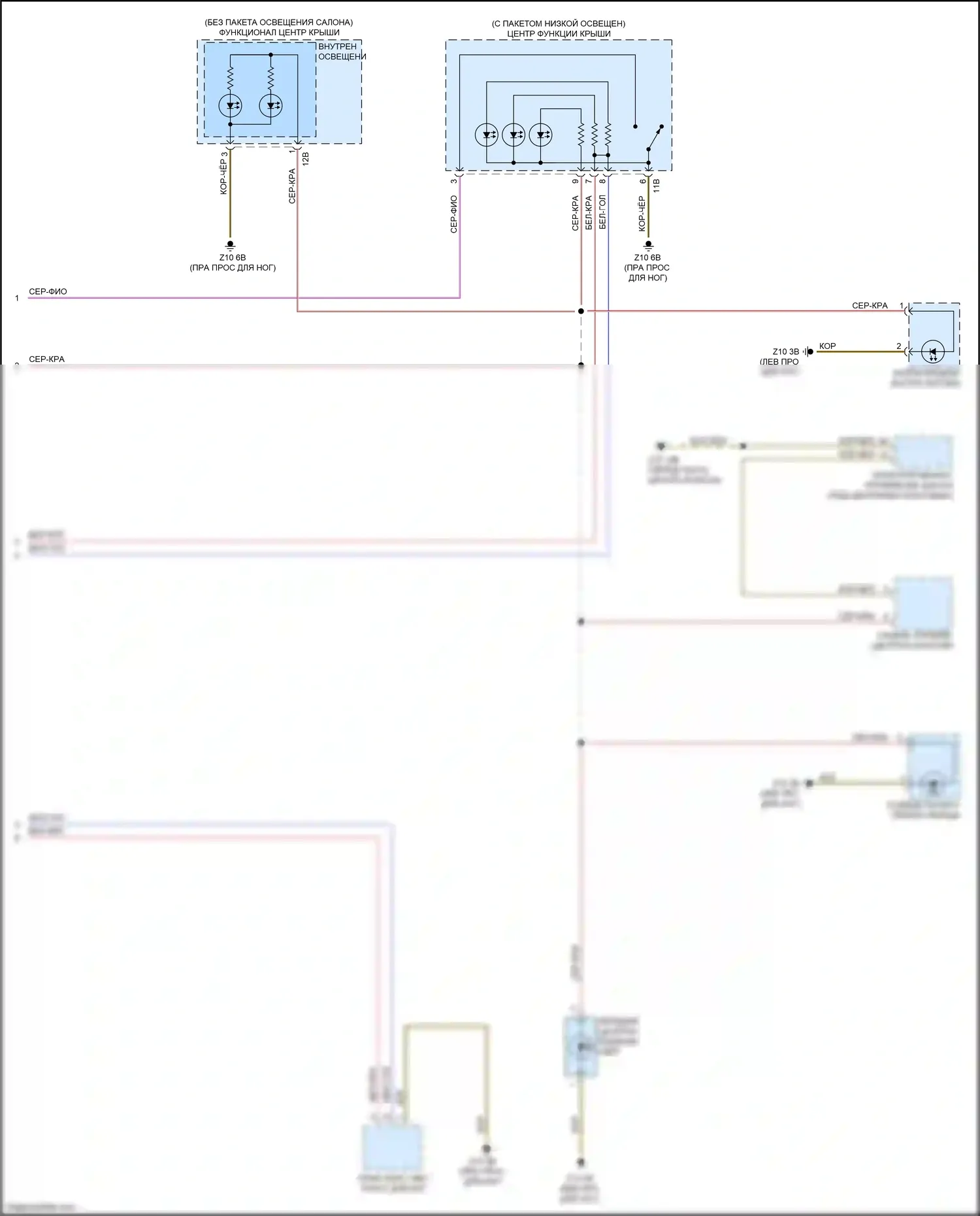 3 серия GT BMW F34 (2011-2016): Электросхема подсветки приборной панели (2 из 2) 