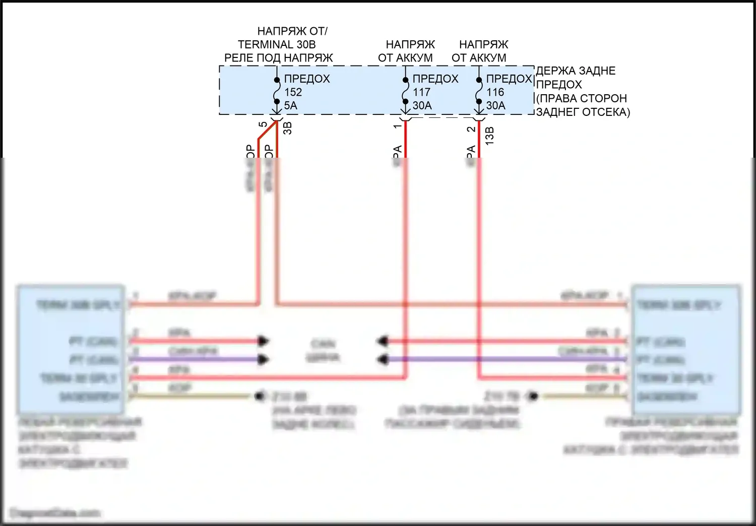 3 серия GT BMW F34 (2011-2016): Электросхема подушек безопасности 