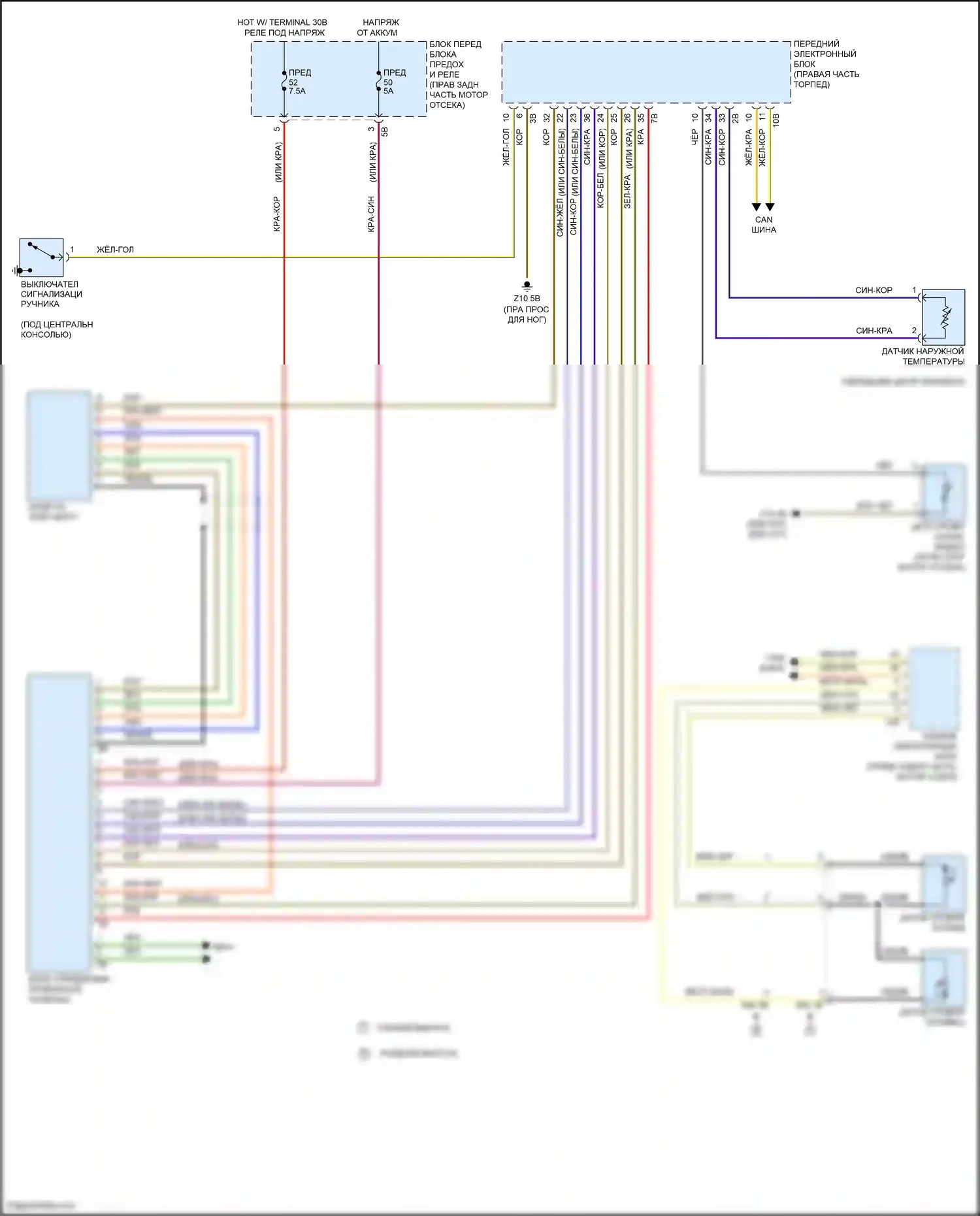 3 серия GT BMW F34 (2011-2016): Электросхема приборной панели 